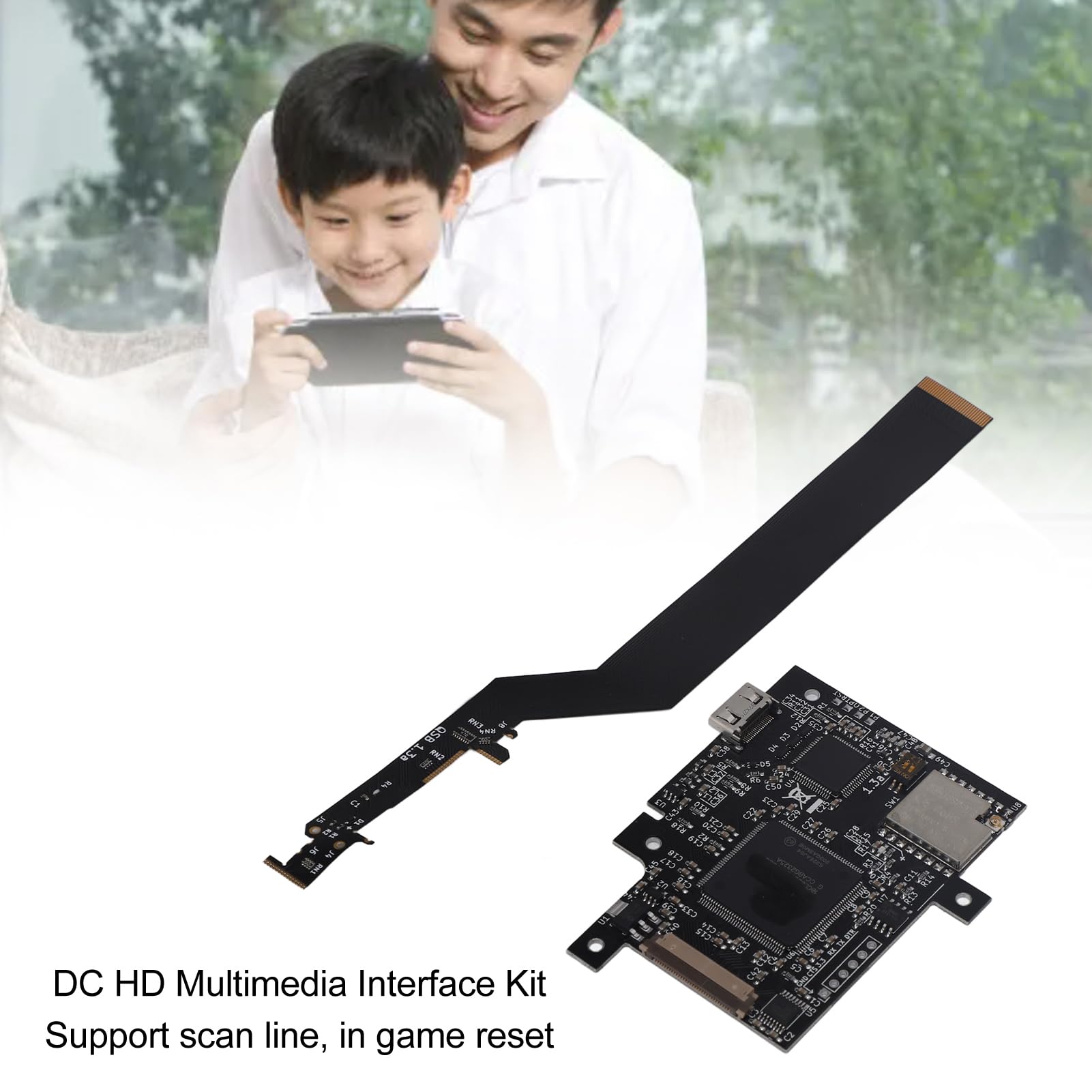 Kit DC per Dreamcast, Aggiornamento WiFi Chip DC 1080P Supporta il Reset del Gioco e Linee di Scansione per GDEMU, Scheda DC Universale per Modelli VA0 e VA1