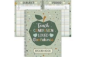 Teacher Record Book 8.5" x 11" Terrazzo Pattern Teacher Class Grade Book Spiral Bound