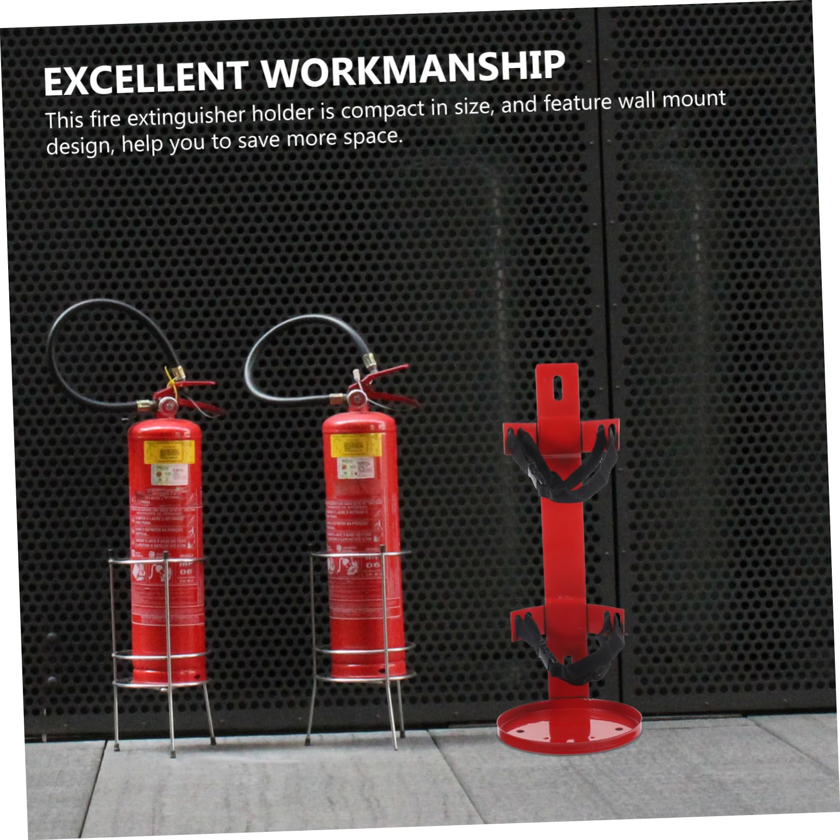 Cabilock Supporto per Estintore Robusto in Ferro e Tessuto Rosso, Facile da Installare, Design Versatile per Autobus e Veicoli, Staffa Salvaspazio Resistente e Affidabile