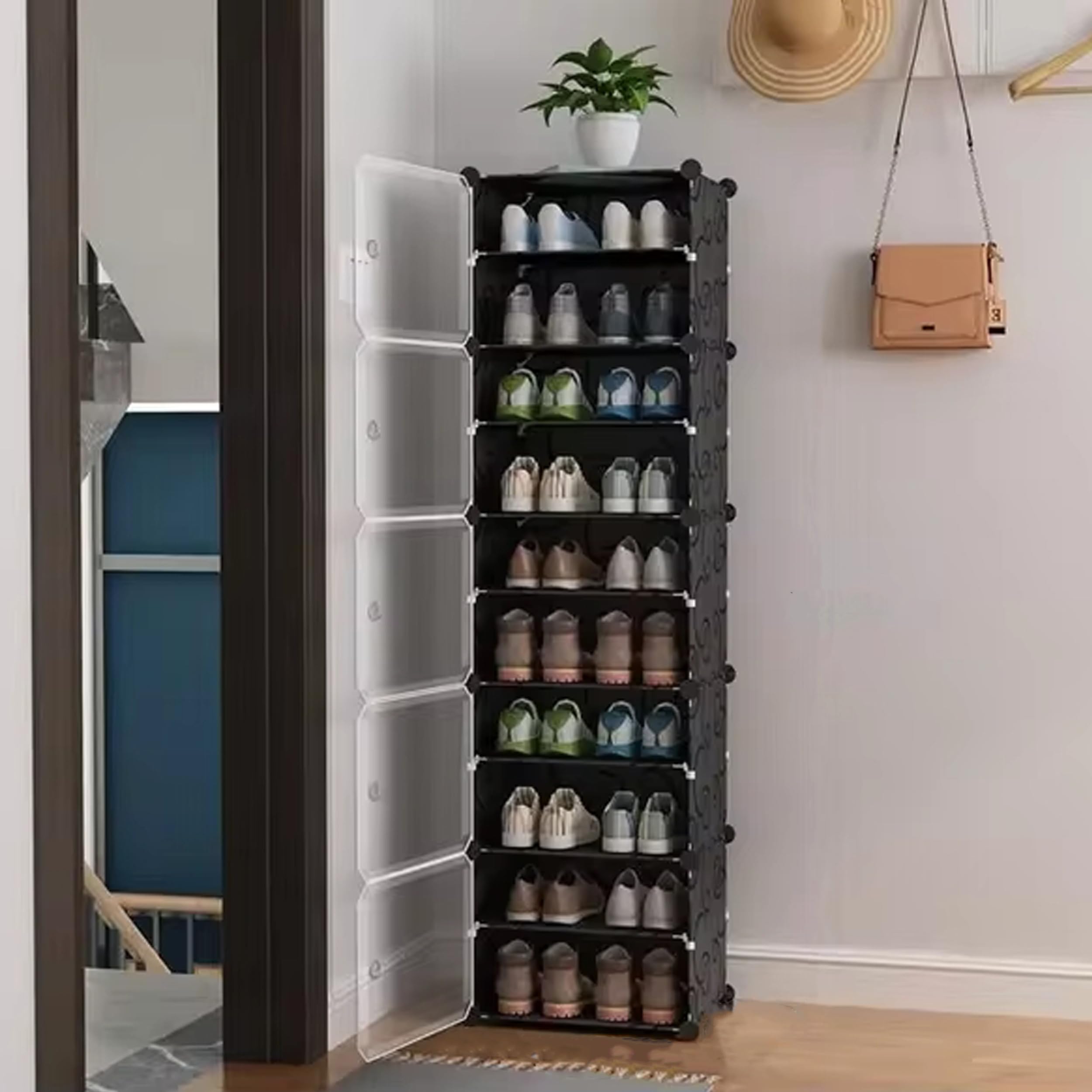 AYSIS Simple Modular Plastic Shoe Rack for Home, Stackable Shoe Organizer, Storage Racks, Hallway Cabinet, Easy Living Room Bedroom Entryway Shoe Rack (White, 6-Shelf-3-Door) (B0DGQ5K1KF) Amazon Price History, Amazon Price Tracker