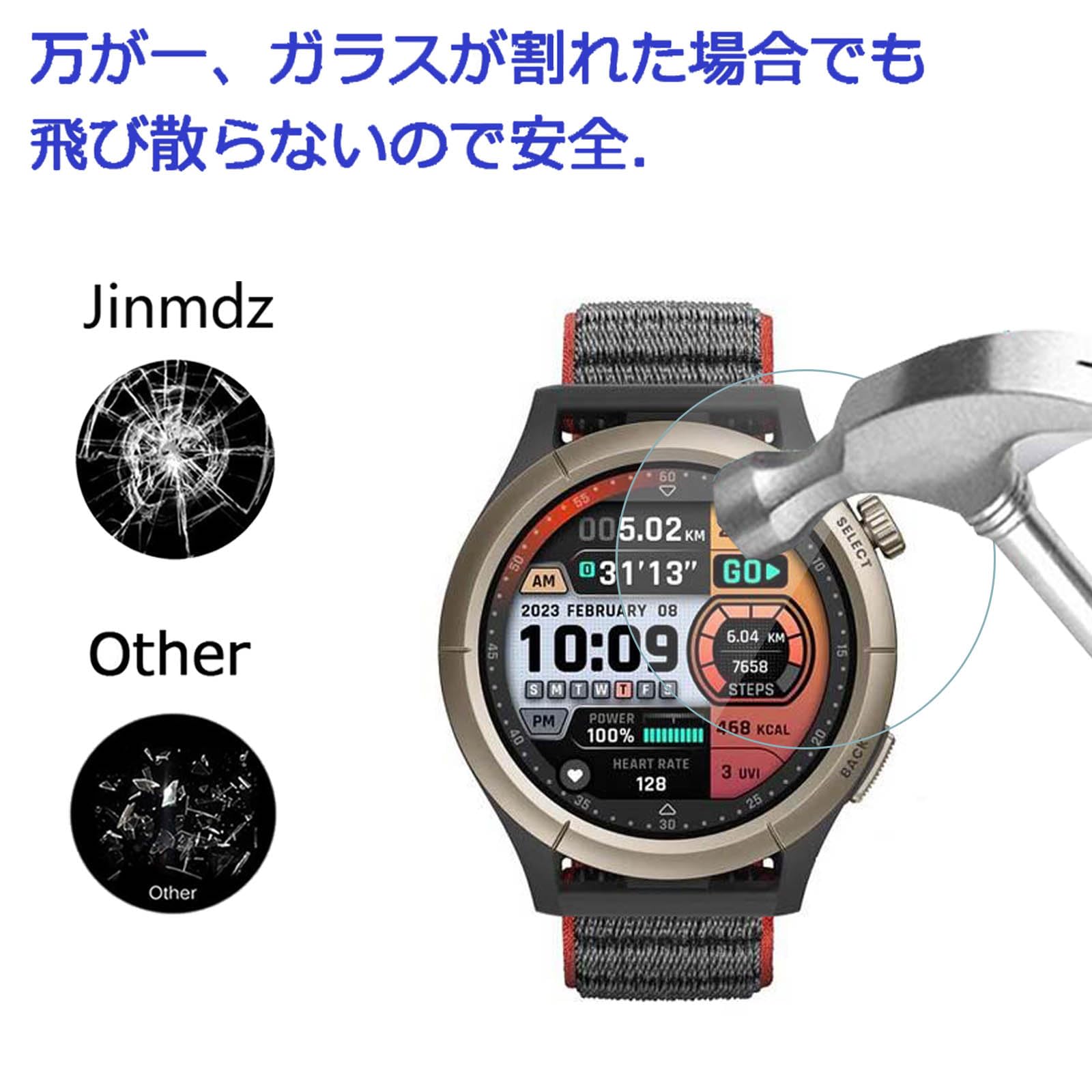 Amazon | 【2枚セット】 For Amazfit Cheetah Pro ガラスフィルム 