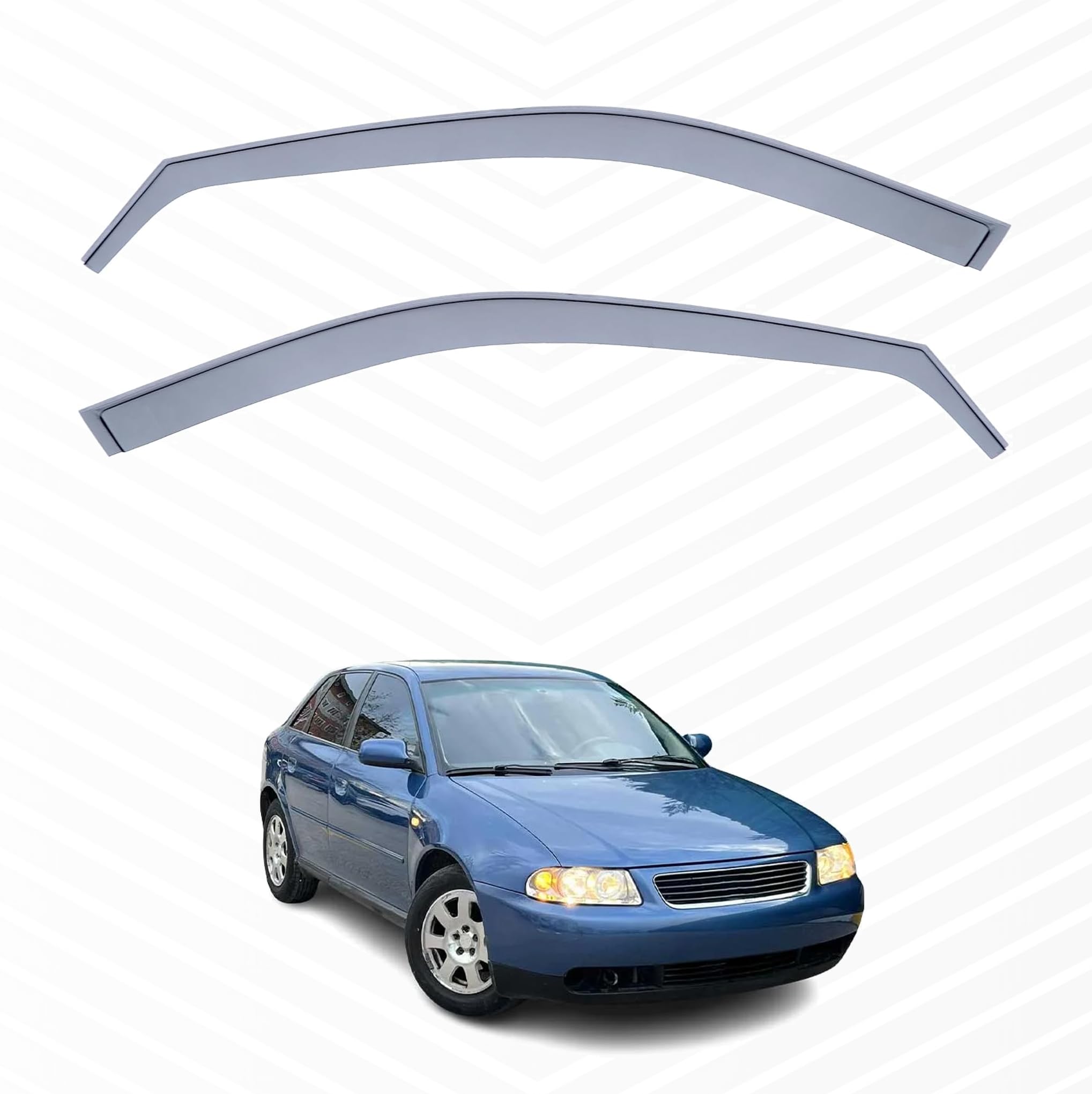 Deflectores Ventanilla Delantera Coche compatibles con Audi A3-3 Puertas - Año 1996-2003 - Color Ahumado - Instalación Interior traslúcido