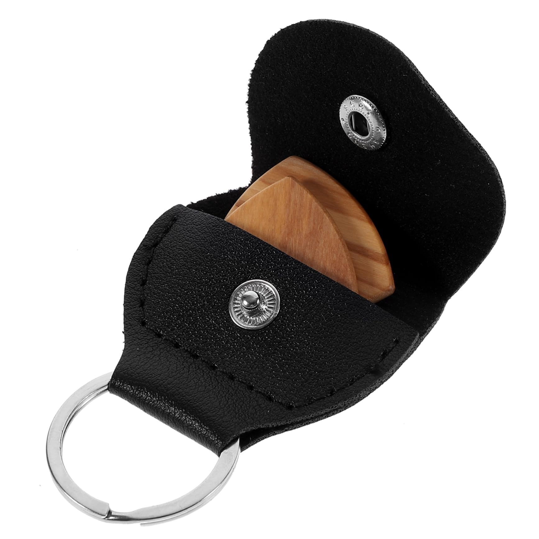 Yardwe 1 Set Unique Keychain Guitar Pick Holder Classic PU Picks Organizer with Keyring for Guitarists and Music Teachers Convenient Lightweight Portable Plectrum Case