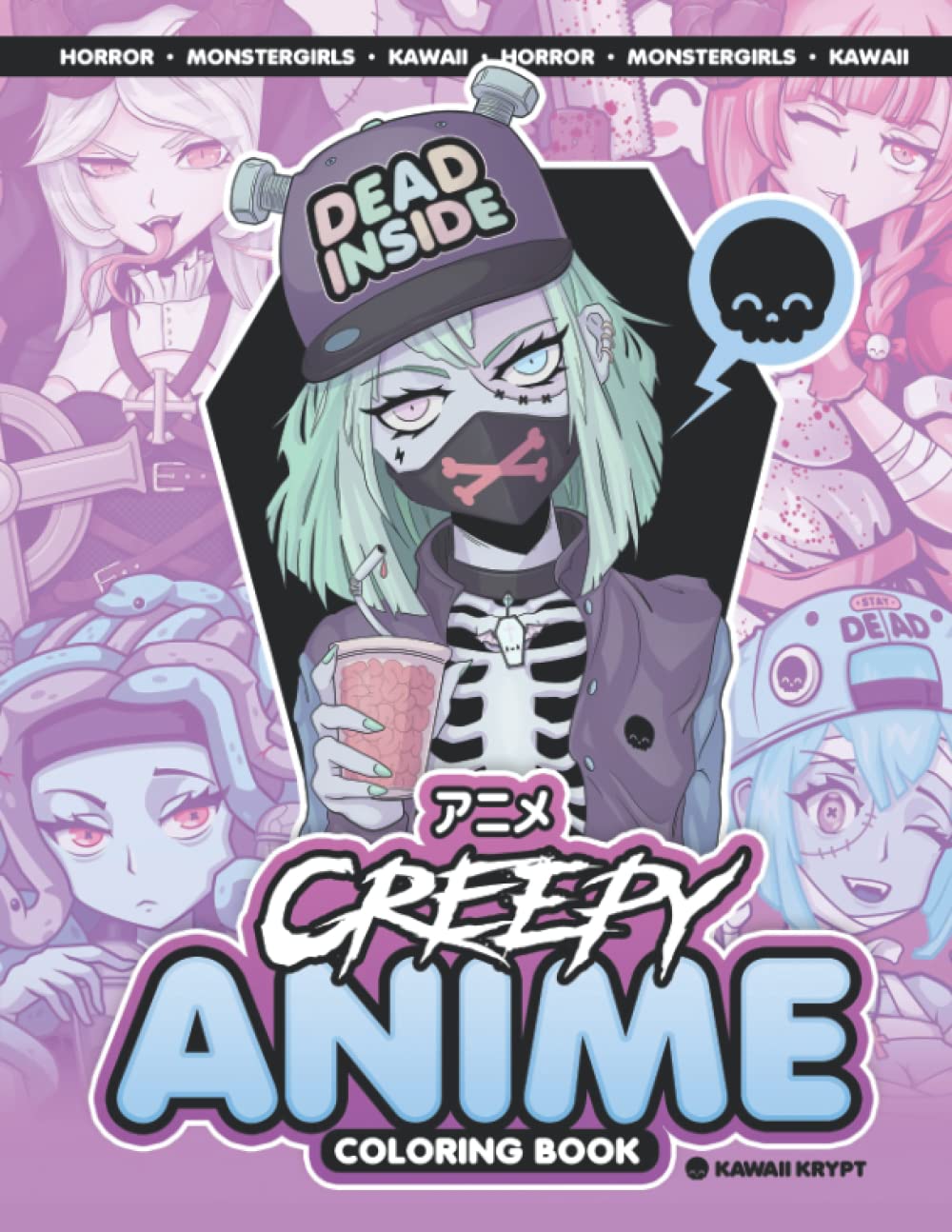 Creepy Anime Coloring Book: Horror, Monstergirls, Kawaii And More! (Kawaii Krypt)
