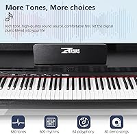 Vista 3 de ZHRUNS Piano digital con peso de 88 teclas, piano electrónico semipesado de tamaño completo, teclado de piano eléctrico con pedal de sostenimiento