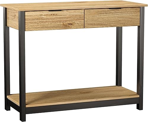 Elegante mesa consola con cajones, mesa de sofá con estante de almacenamiento para entrada, mesa de entrada para sala de estar, dormitorio, muebles
