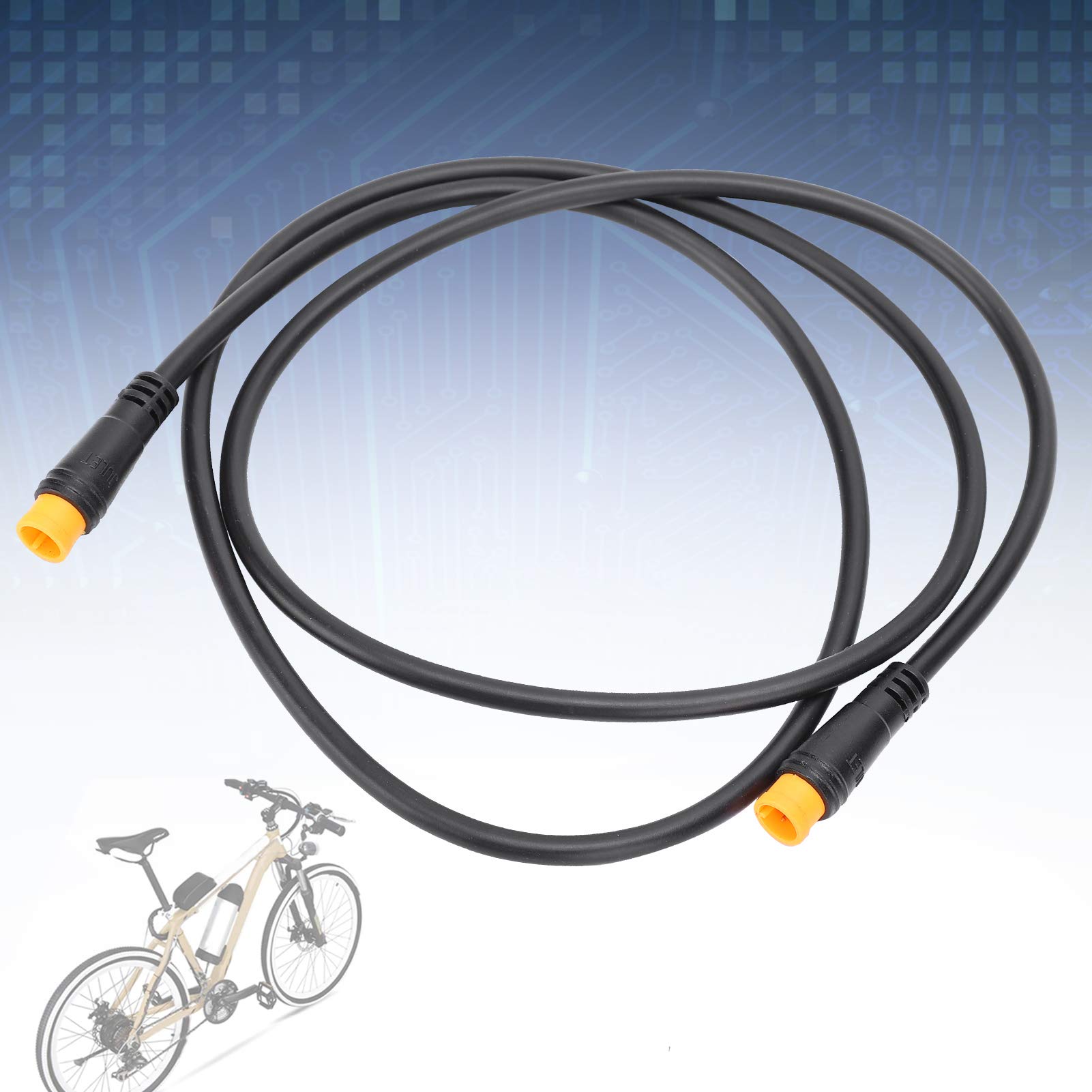 equlup Extension Cable, 87cm/34.3in 3Pin Waterproof Plug Female Male Connector Conversion Cable Adapter Throttle Display Accessory for Electric Bike (Male Head-Male Head)