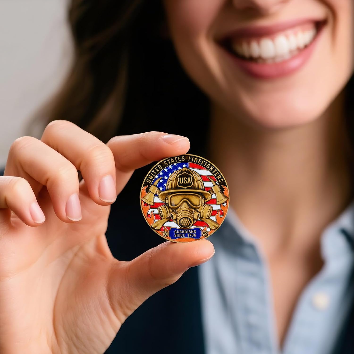 Firefighter Challenge Coin, Courage, Sacrifice and 9/11 Tribute Gift image 5