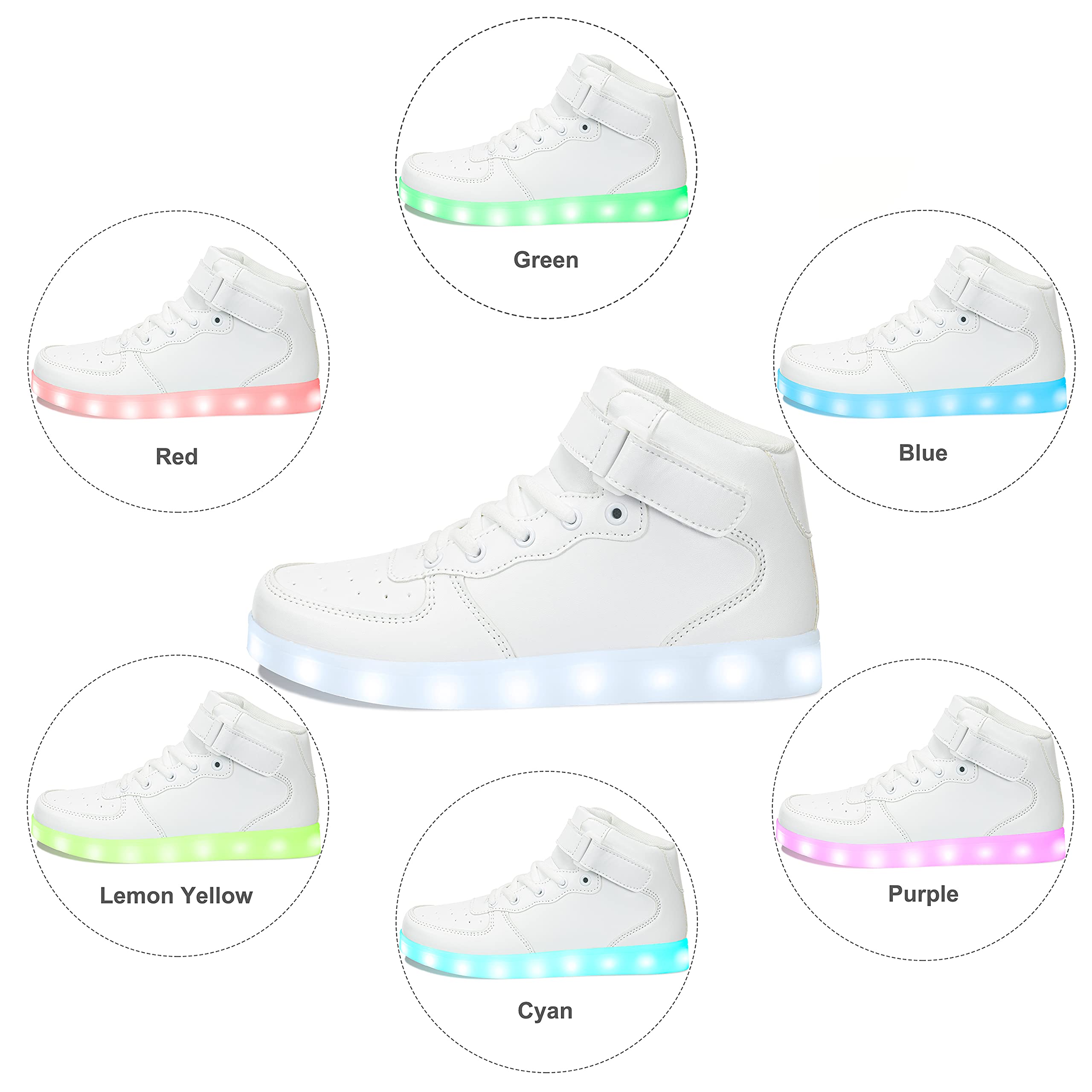 APTESOL Scarpe da ginnastica per bambini con luci a LED con gancio e anello regolabili, ricaricabili e luminose, per ragazzi e ragazze