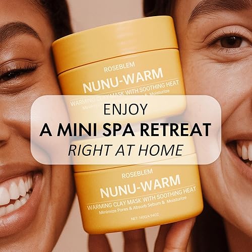 Miniatura 2 de Máscara facial de arcilla calentadora para limpieza profunda de poros  Máscara de barro autocalentable para cara, removedor de puntos negros y