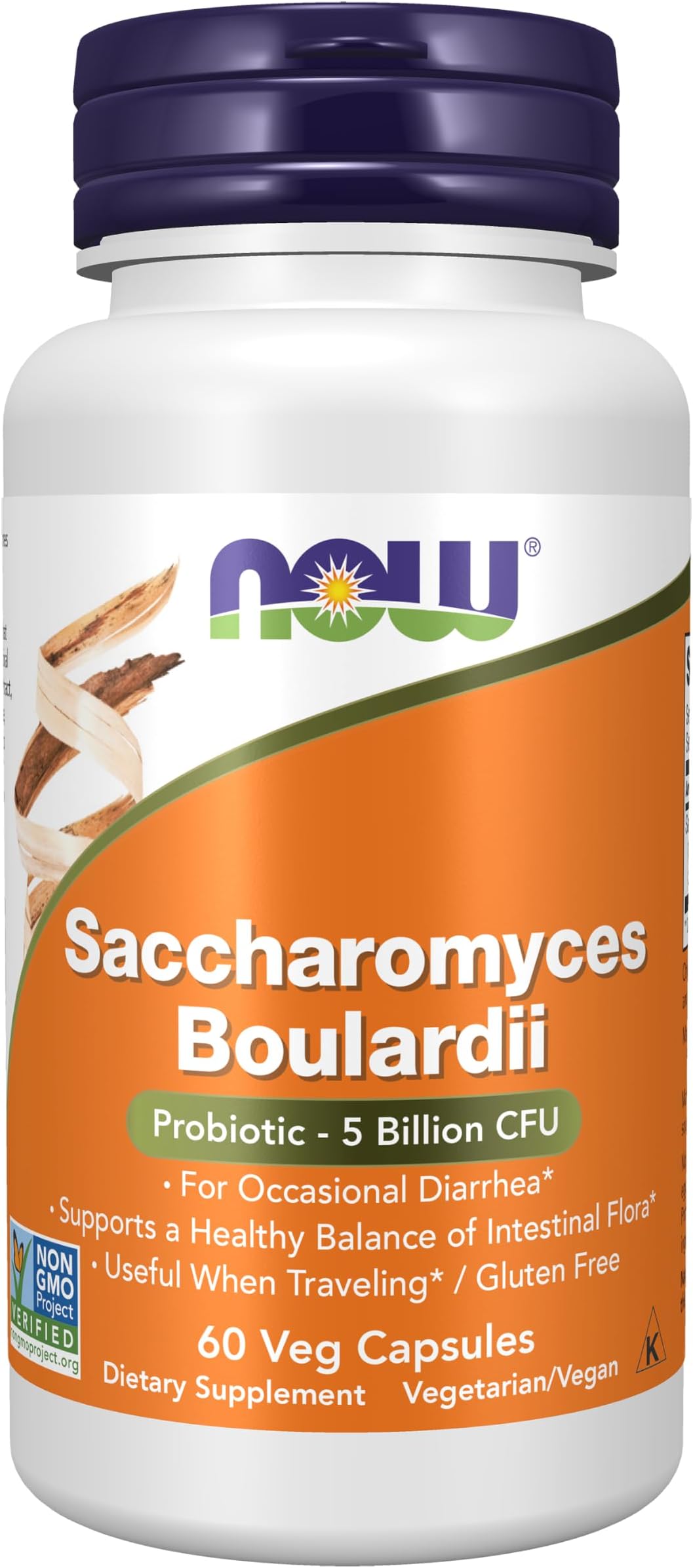 Now Foods, Saccharomyces Boulardii, 60 Veg Capsules, 60 grams