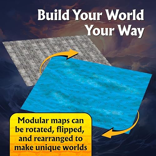 Miniatura 68 de Arcknight The Winding Caverns - Mapas de batalla para juegos de rol; 16 mapas modulares RPG en 8 páginas de doble cara, cuadrícula cuadrada de 1