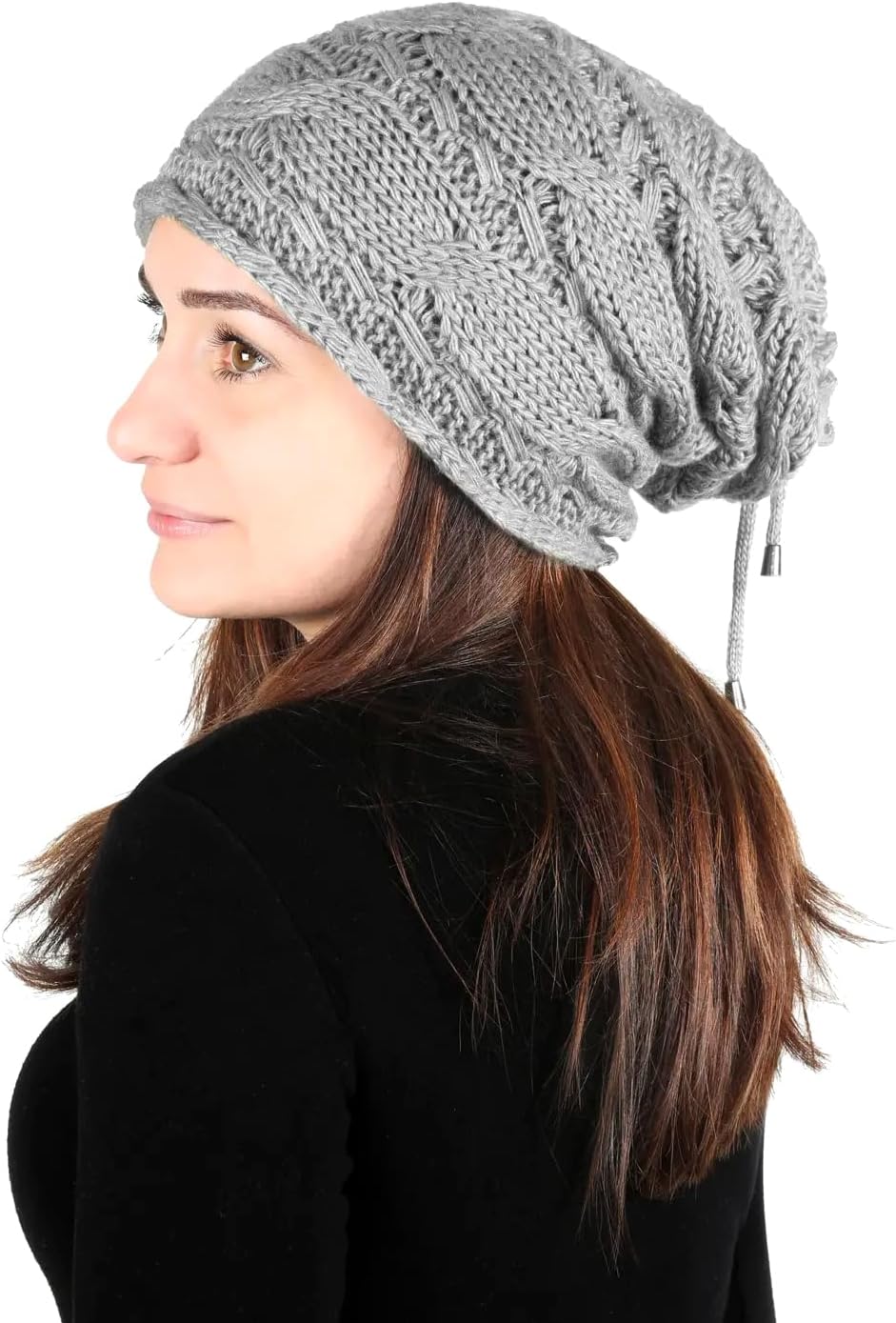 Lilax Women Cable Knit Slouchy Chunky Oversized Soft Warm Winter Beanie Hat - Image 2