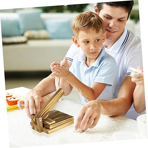 Miniatura 8 de Herramienta de prensado de masa de madera Máquina de bola de masa para hacer bollería Prensa de piel Herramienta de prensa manual Tortilla Prensa