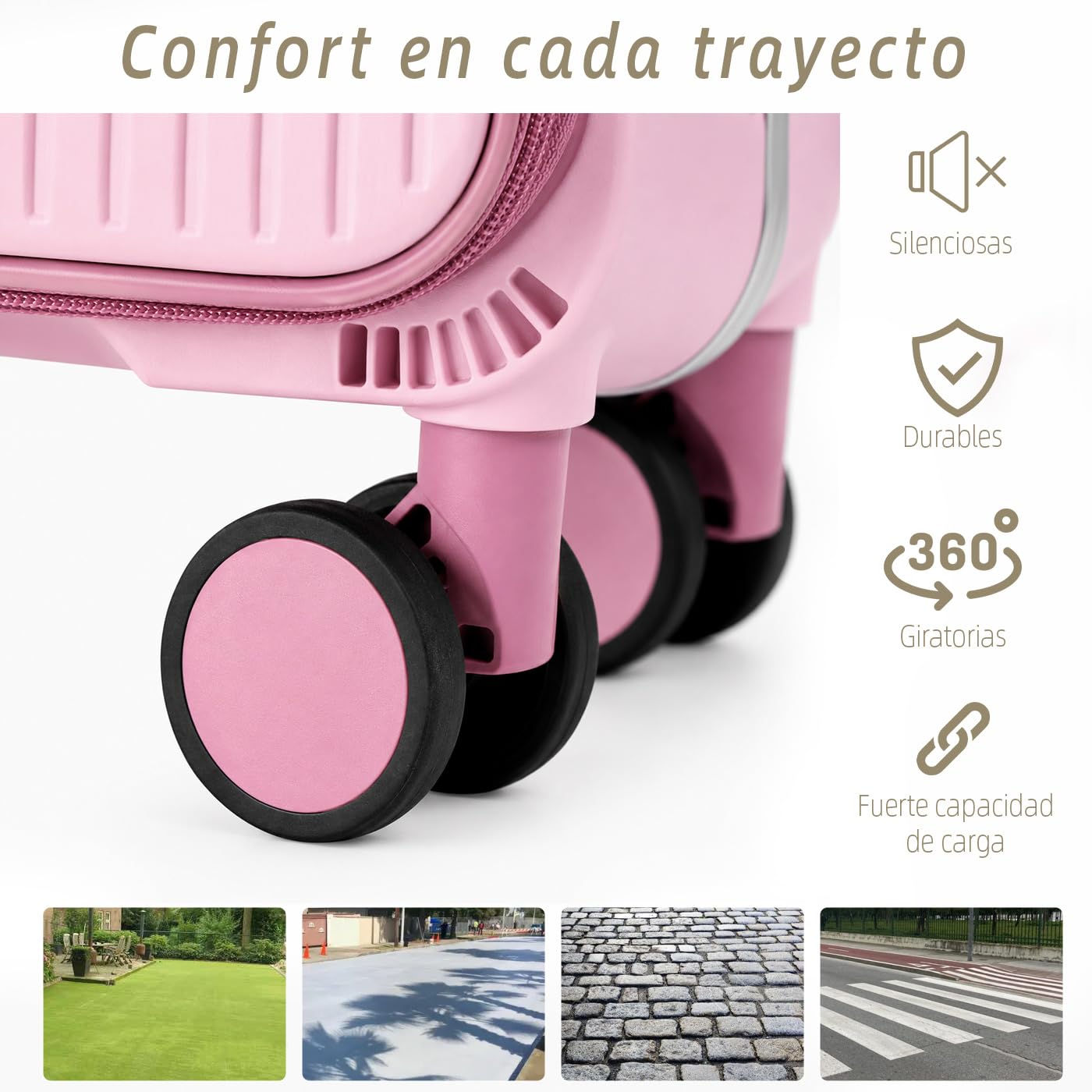 MERCURY TEXTIL- Maleta de Cabina Polipropileno (PP) con Asa Ancha(Rosa) | Abertura por la Parte Superior, Equipaje de Mano Rígido con Gran Capacidad, Bolsillo Frontal y Cierre TSA