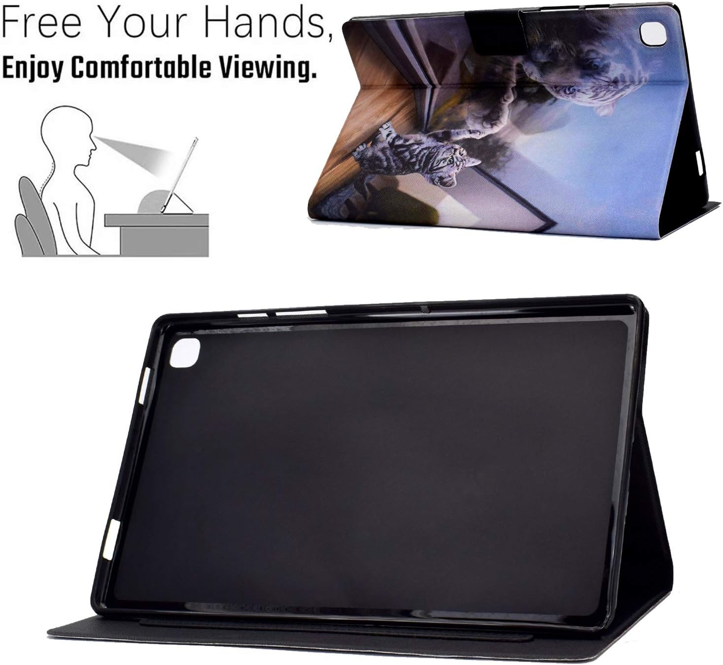 Rosbtib Case Compatible with Samsung Galaxy Tablet Tab A7 10.4" 2020 SM-T500 / SM-T505 / SM-T507,Protective Cover Shell,PU Leather Tab A7 Case with Stand Function - Image 5