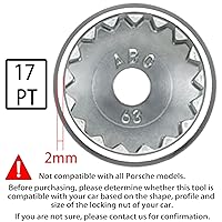 Vista 31 de ABC-67 21Pt Outer Ring 2mm Wheel Locking Nut Key for Porsche VW Toureg Panamera/Cayenne/Macan/Cayman/SUV, Nut Socket Adapter, Anti-Theft Lug Nut