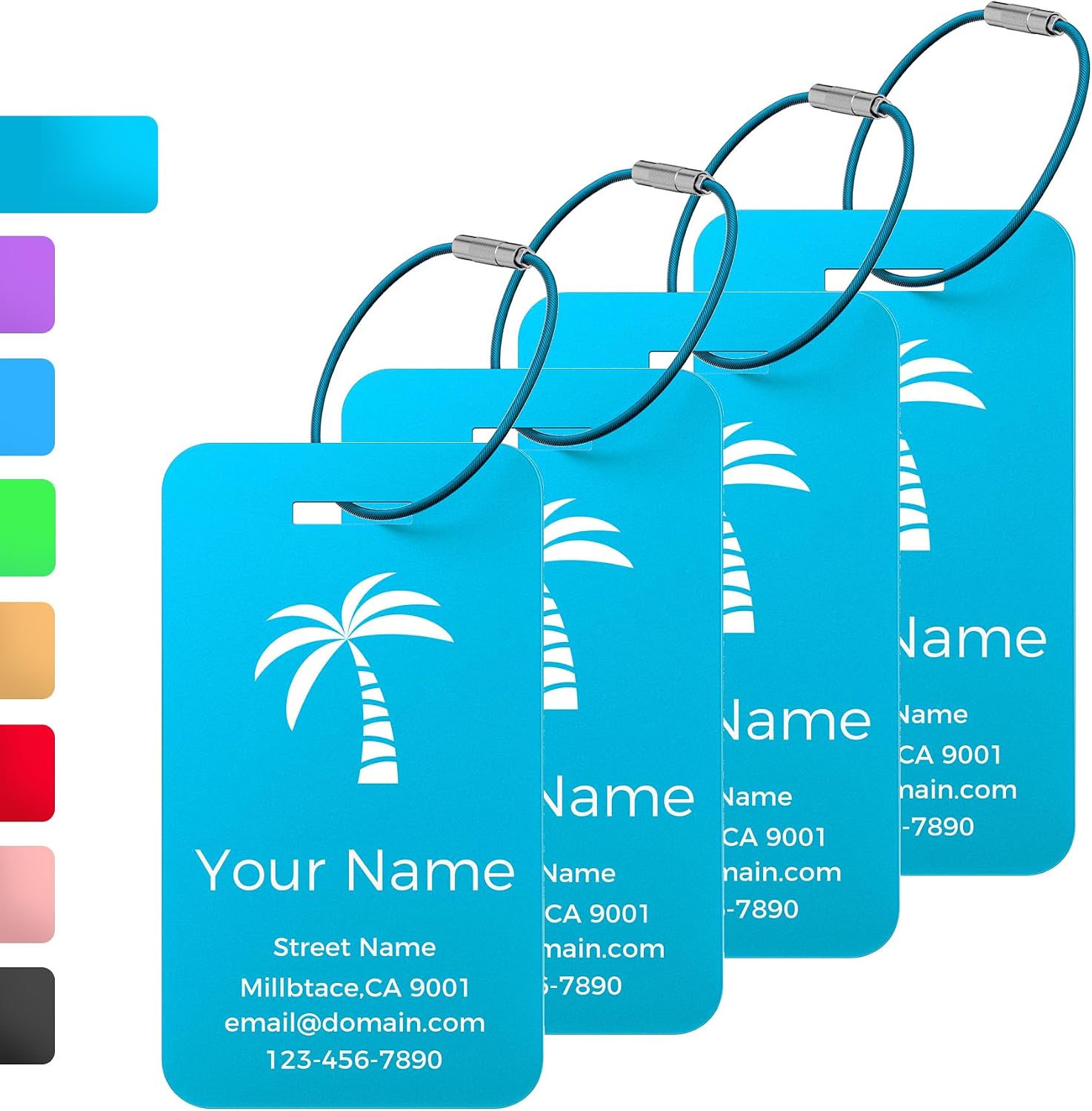 4PCS Personalized Luggage Tag,Custom Metal Luggage Tag for Suitcases Travel