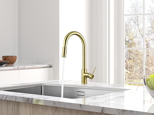 Miniatura 46 de AguaStella AS60W Grifo de fregadero de cocina blanco brillante con pulverizador desplegable de una sola manija Shiny White,Cromado,Oro cepillado