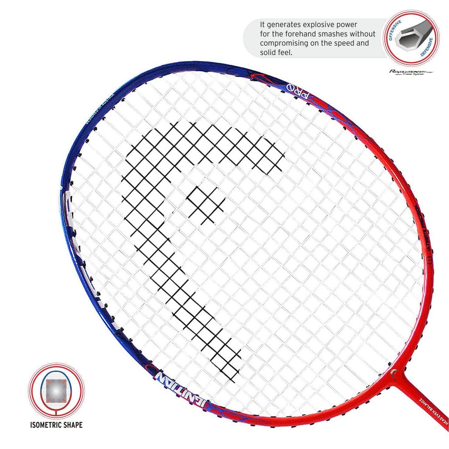 HEAD IGNITION PRO BADMINTON RACKET WITH KITBAG XENON 600 AND BOAST 65 BADMINTON STRING BLACK 1