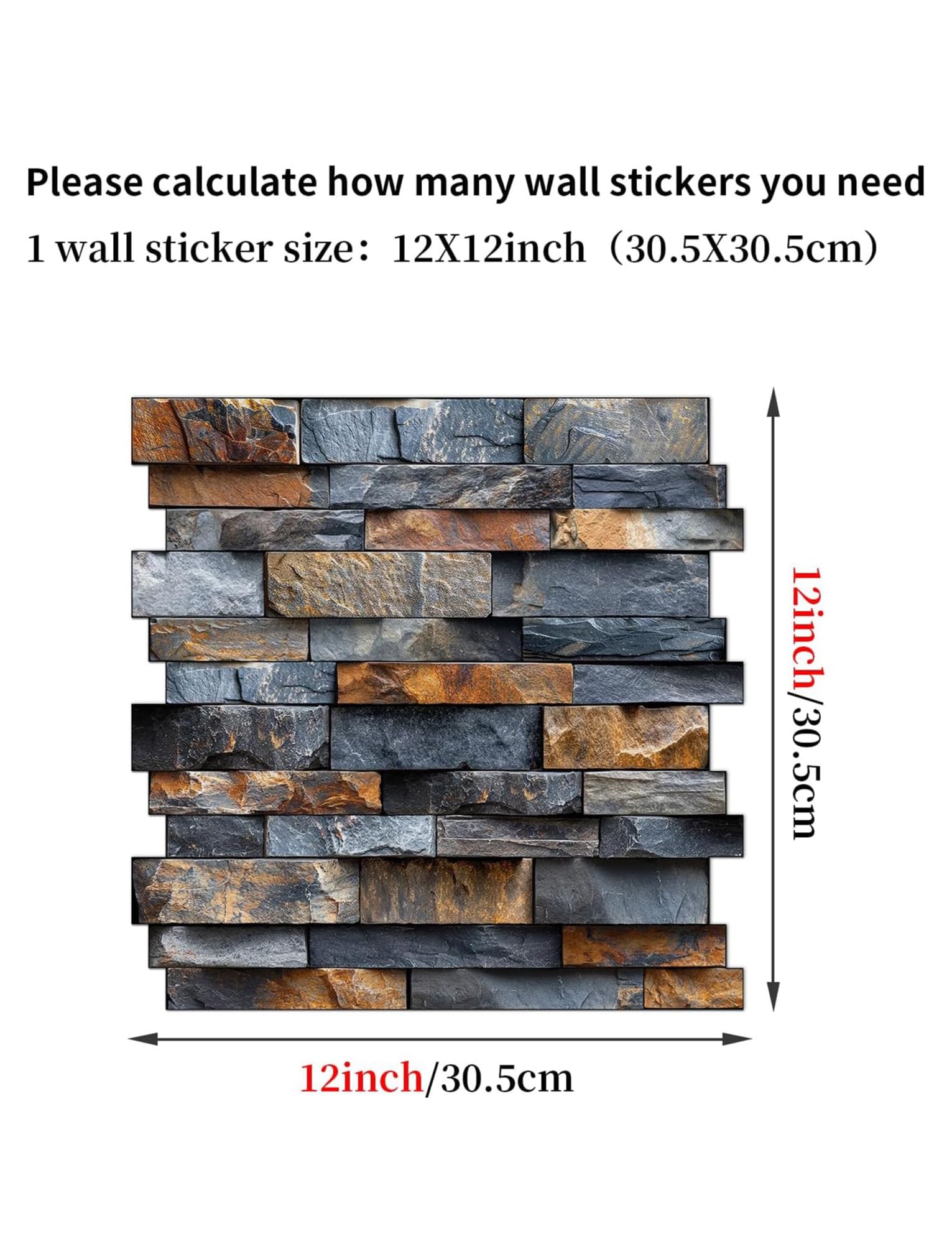 Paneles de Pared de ladrillo de PVC 3D, Papel Tapiz extraíble Impermeable de 12x12 Pulgadas, 60 tabletas, Paneles de PVC fáciles de Instalar