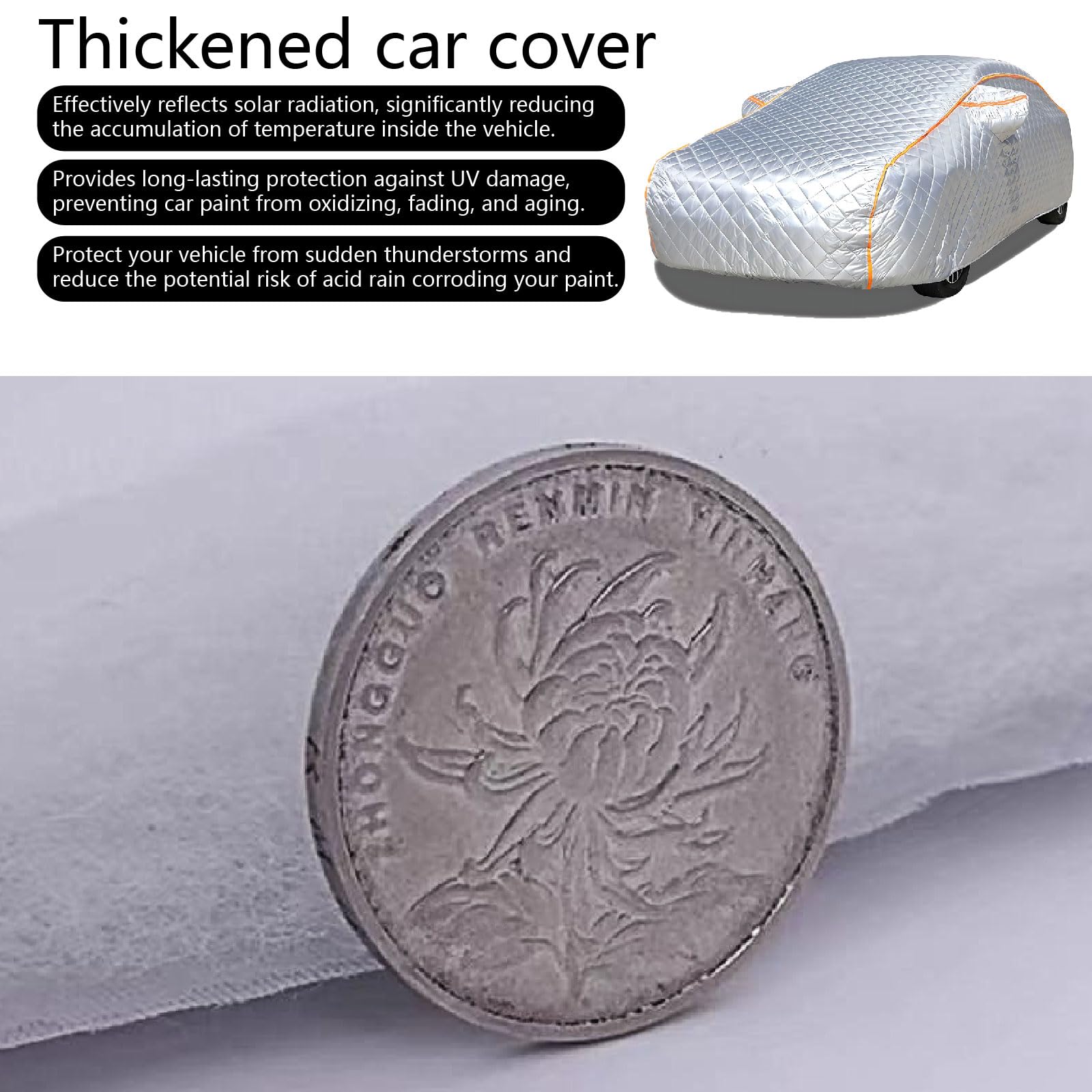 Hagelschutz Autoabdeckung für Volkswagen Tiguan mid-Size SUV 2021-2025,Autogarage Autoabdeckung Wasserdicht Outdoor Autoplane Atmungsaktiv Winddicht mit Reflektorstreifen eu15