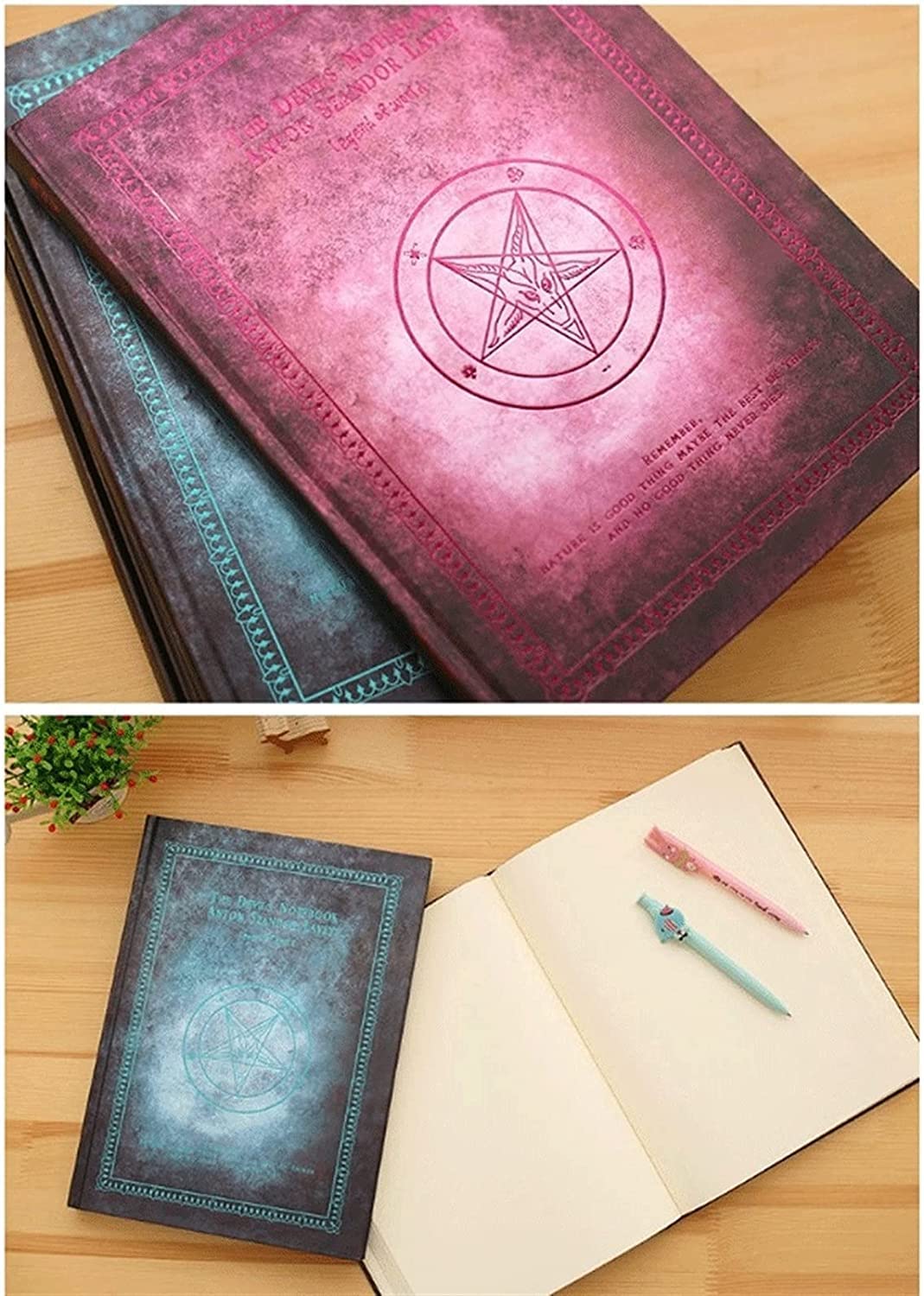 POCHY Cuadernos Hermoso Cuaderno Retro, página Interior en Blanco Creativa, Diario de Tapa Dura para Registros de Viaje de Estudiantes, Diario, Bloc de Notas de bocetos Portable