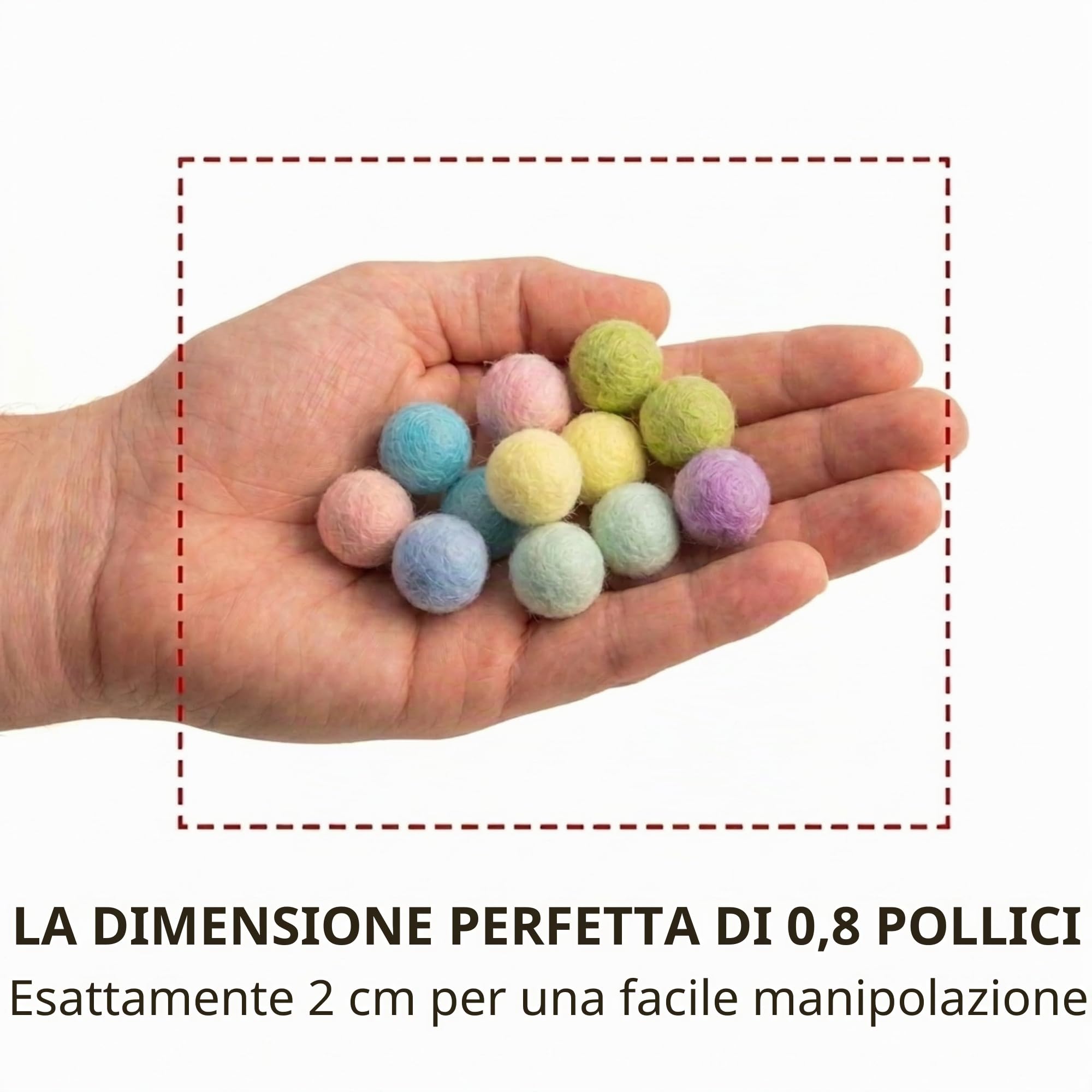 Glaciart One Felt Pom Poms, Palline di Feltro di Lana (120 Pezzi) 2 cm, Feltro Fatto a Mano 40 Colori (Rosso, Rosa, Nero, Bianco, Pastello e Altro) Sfuso Piccolo Puff per Infeltrimento e Ghirlanda