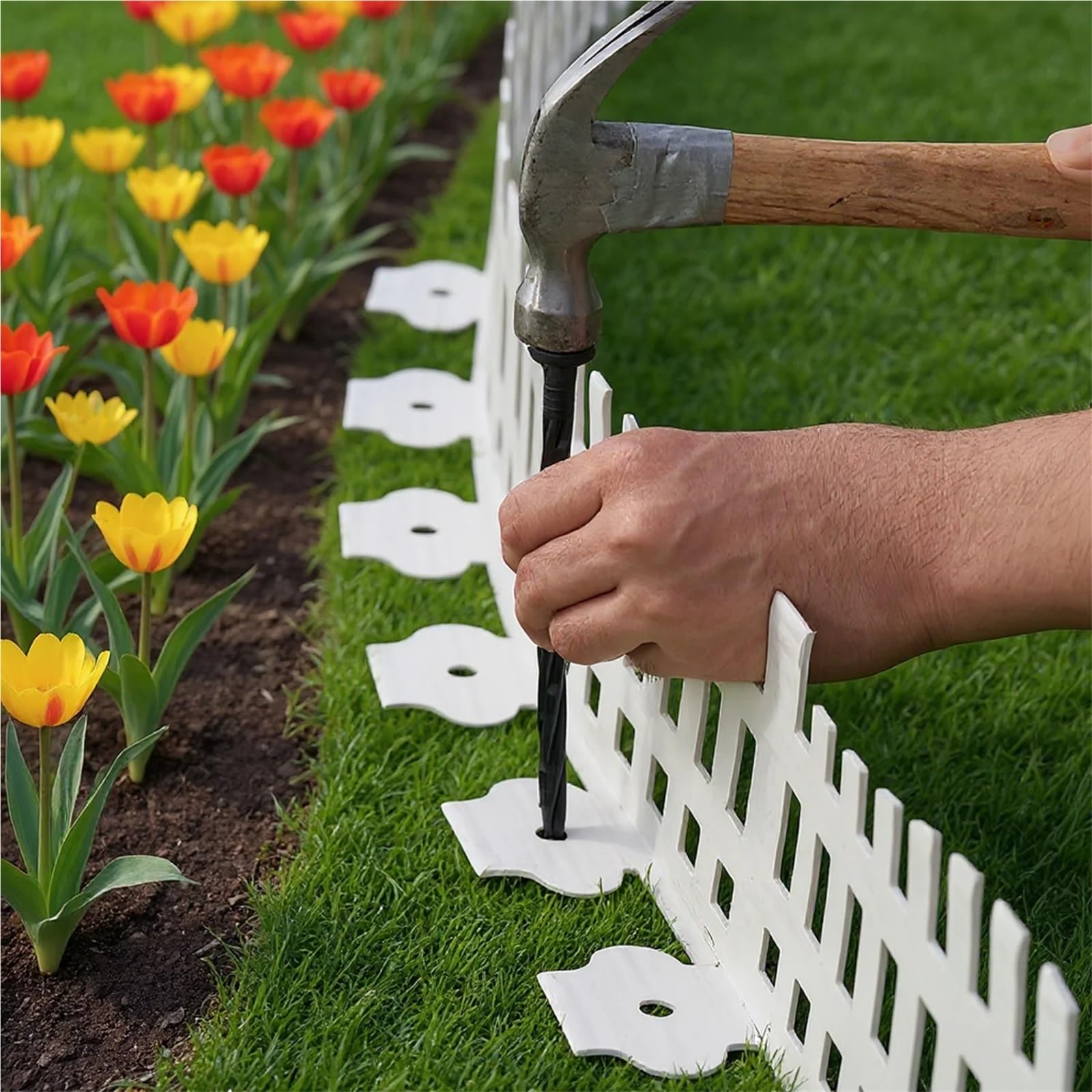 Lawn Edging Bordes de Paisaje, césped, Borde jardín 10 m, plástico Flexible for macizos Flores