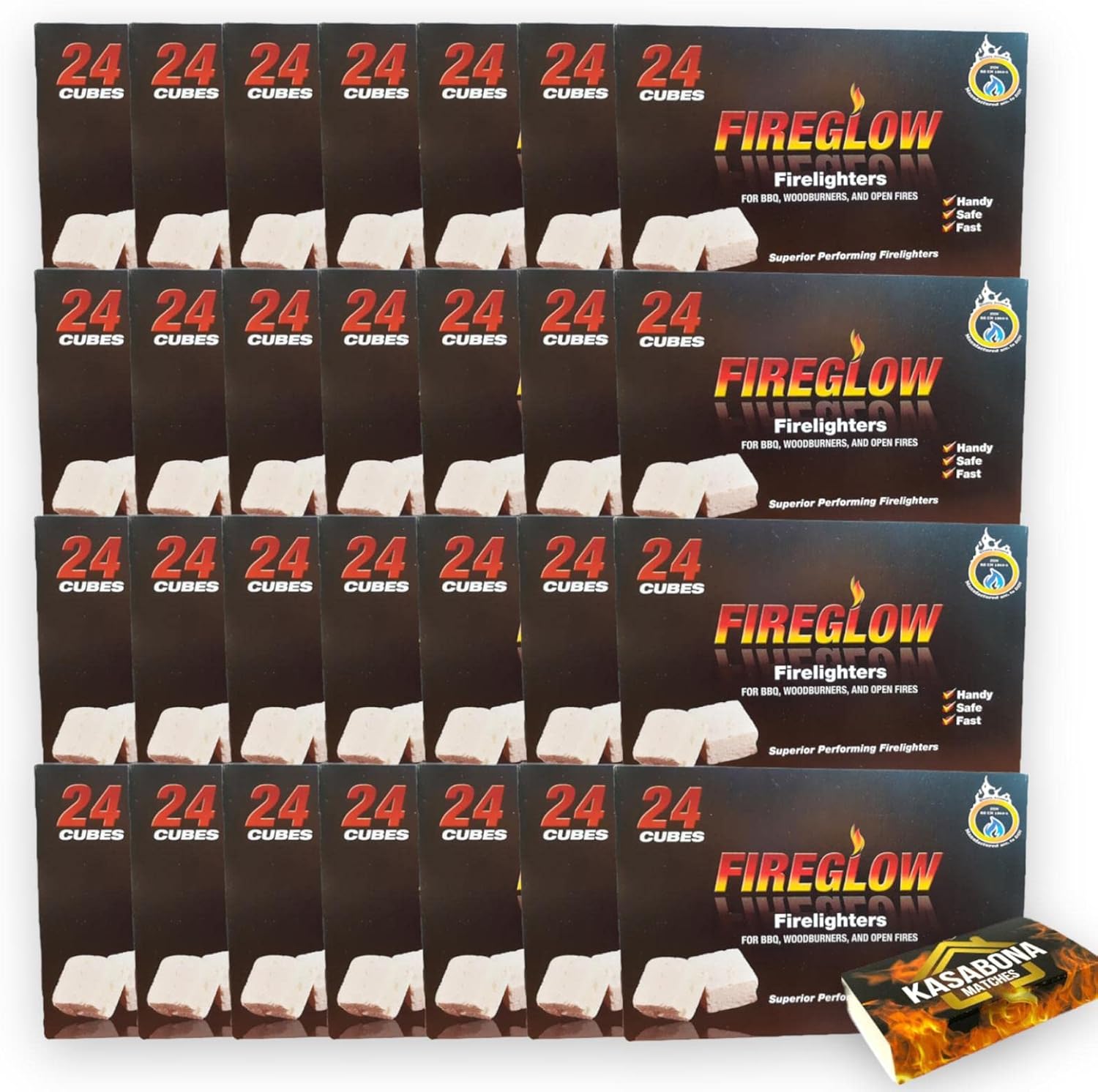 Fireglow Firelighters Bulk Pack Fire Lighters hotspot Burners BBQ Coal