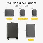 LEVEL8 Elegance Carry On Luggage, 20 Inch Hardside Suitcase with 4-Set Packing Cubes, TSA Lock, Spinner Wheels, Olive Green, 20-Inch