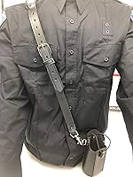 Vista 4 de Funda de cuero universal para radio de dos vías con banda elástica ajustable para bomberos, EMT y aplicación de la ley