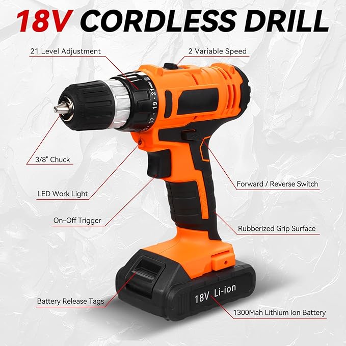 Kit de Taladro Inalámbrico Auto Dynasty 12V 46 Piezas con Estuche miniatura 6