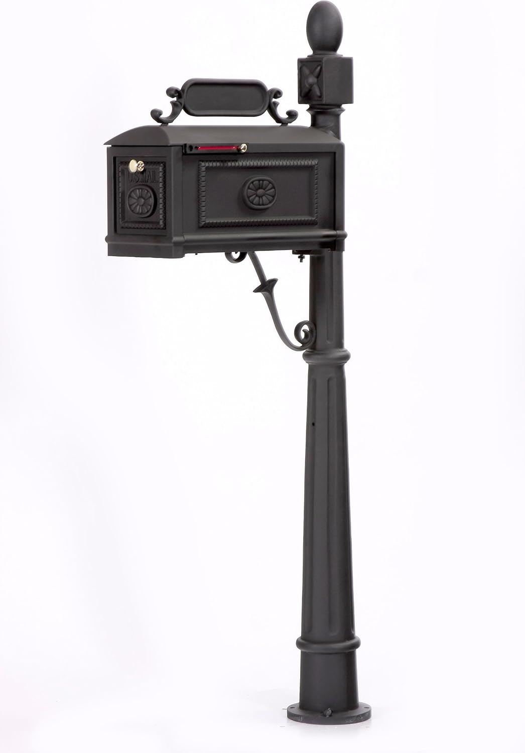 Contemporary Residential Curbside Cast Aluminum Mailbox Black Authentic * Original * Exclusive