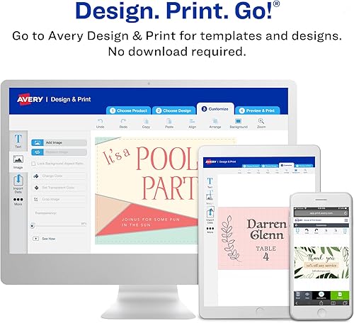 Vista 37 de Avery Clean Edge - Tarjetas cuadradas imprimibles con tecnología Sure Feed, esquinas redondeadas, 2.5 x 2.5 pulgadas, blancas, 180 tarjetas