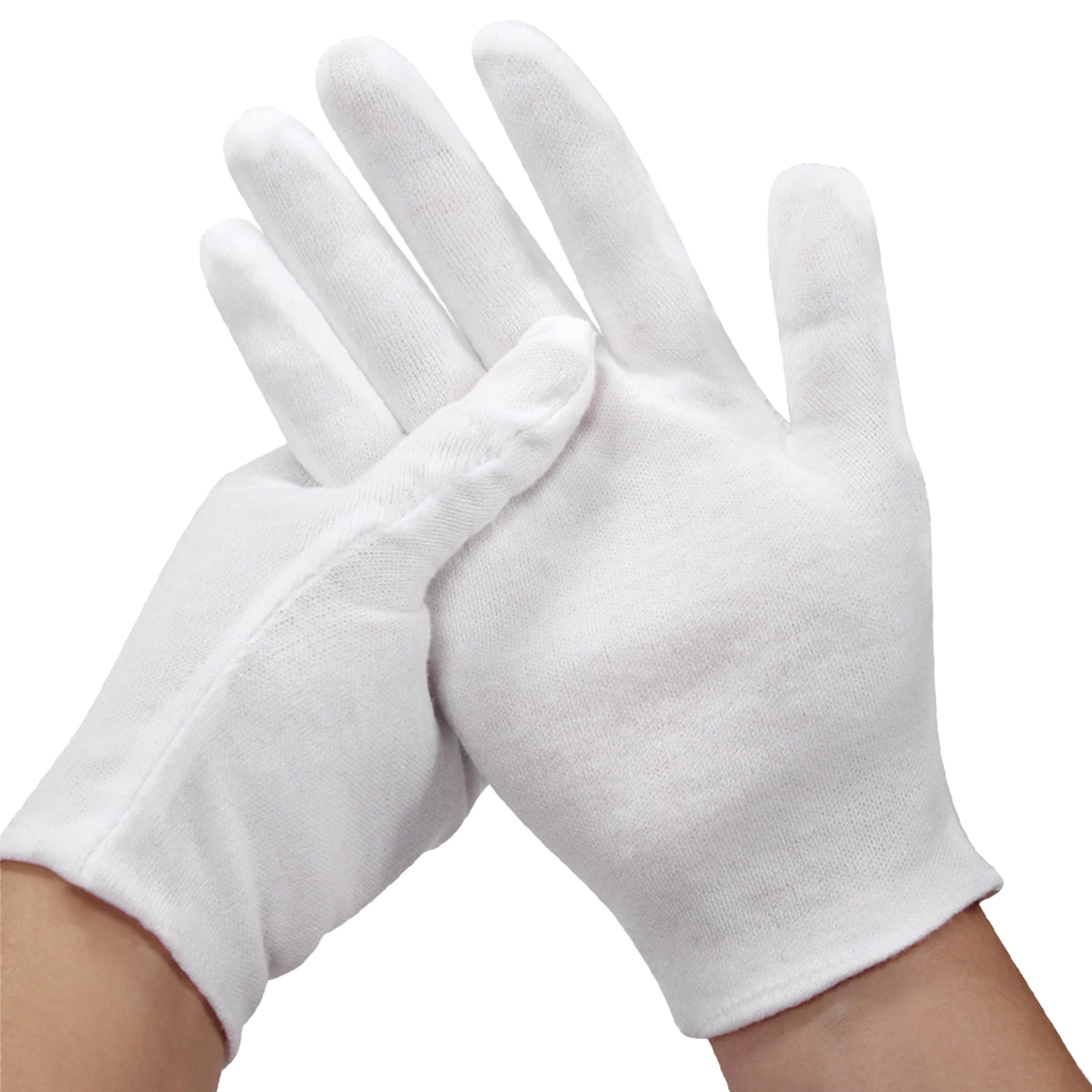 6 Paia Guanti di Cotone Idratanti per Mani Secche, Eczemi, Bellezza, Pelle Sensibile e Irritata, Sottile Neurodermatite a Maglia, Traspiranti, Sottili Guanti da Lavoro a Mano Asciutta 22cm
