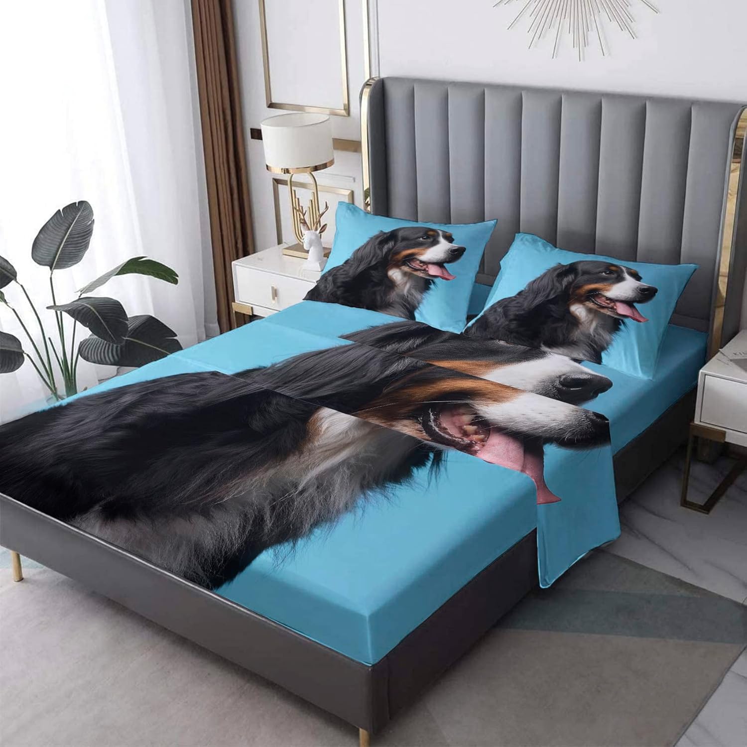 Bernese Mountain Dog Sheets Queen Cute Puppy Bed Sheets
