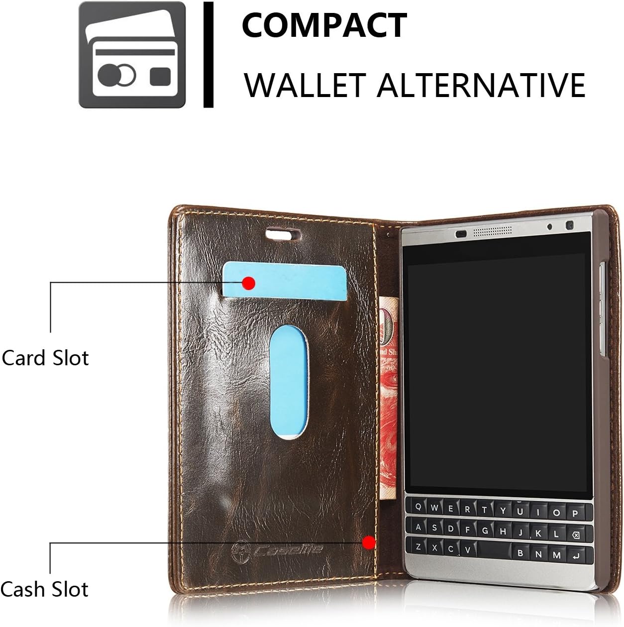 Fully Protective case For Blackberry Passport 2 (Passport Silver Edition) Wallet Magnetic Design Business Style Solid Color Luxury Premium PU Leather Flip Folio Protective Fully Protective case Cover