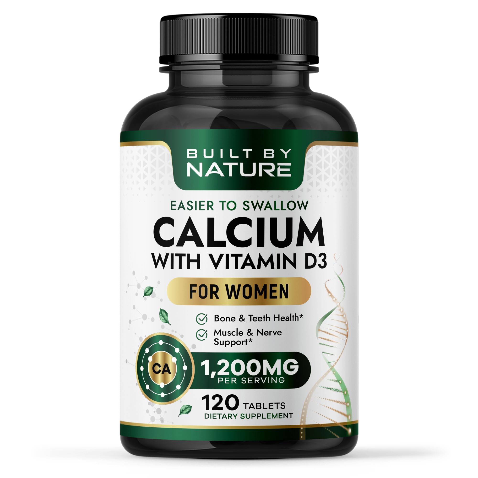 Built by Nature Calcium Supplement for Women 1200mg with Vitamin D3
