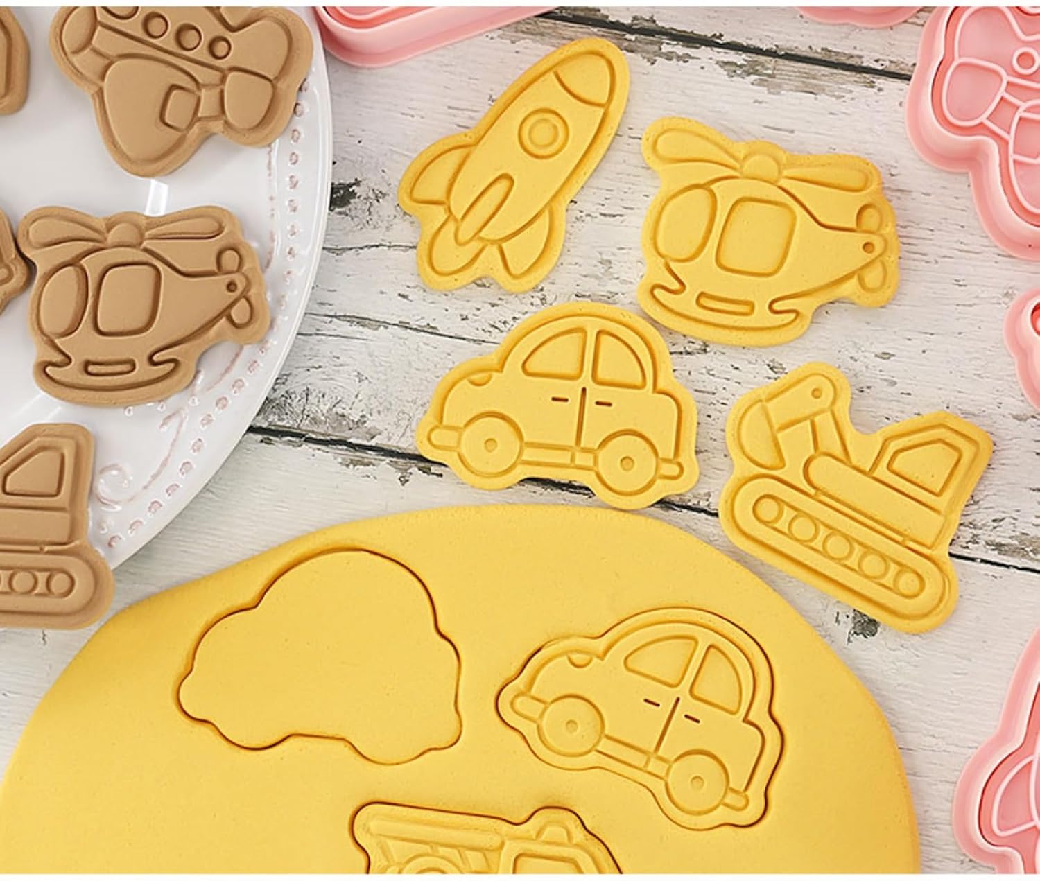 Cute Cookie Cutter Set, 8-Piece Car Cartoon Molds, 3D Fun Cookie Cutter Set, DIY Baking Cake Fudge Pastry Baking Supplies image 5