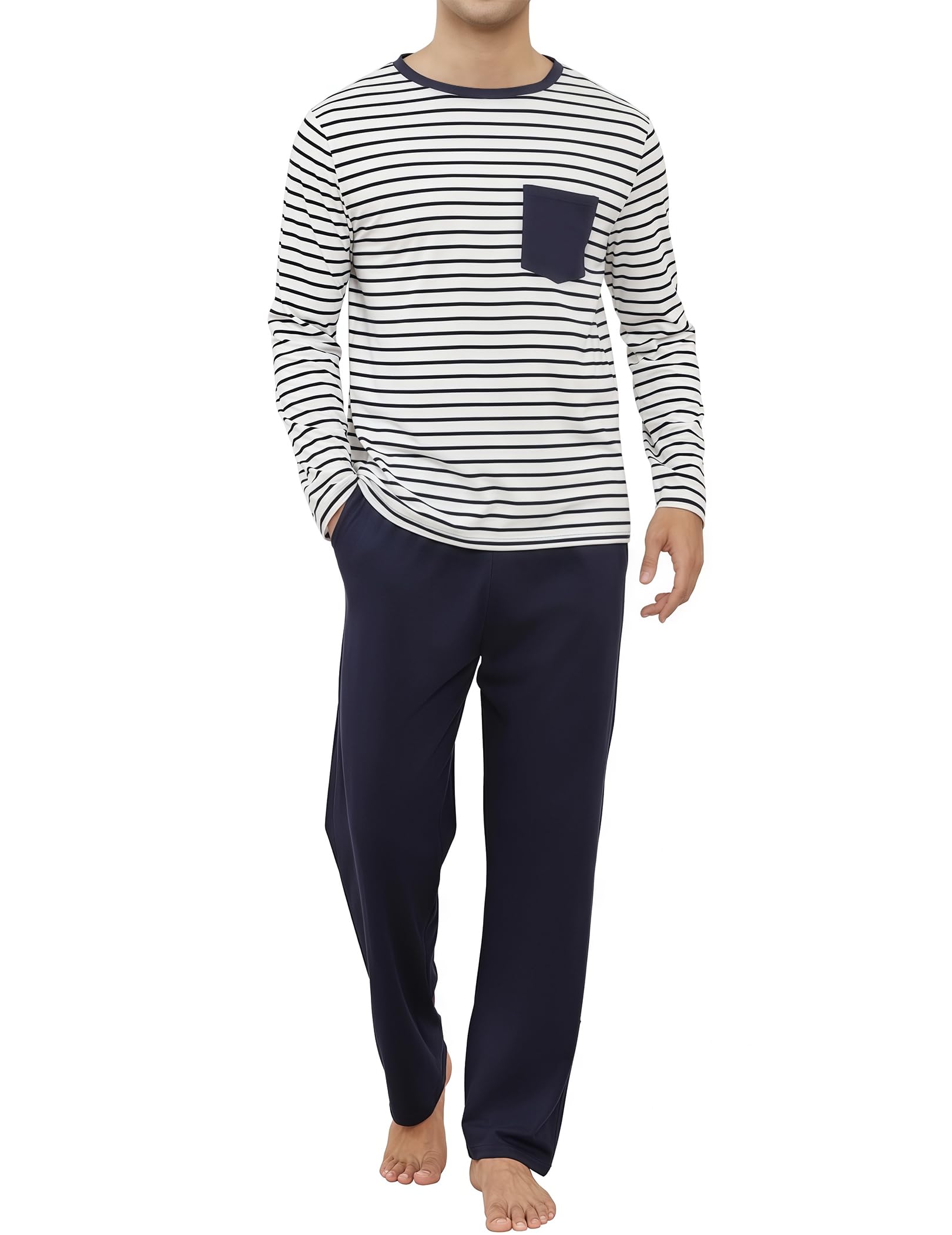 Reliwel Heren Pyjama Lange Katoenen Tweedelig Pyjama Heren Winter Reliwel Heren Pyjama Lange Katoenen Tweedelig Pyjama Heren Winter
