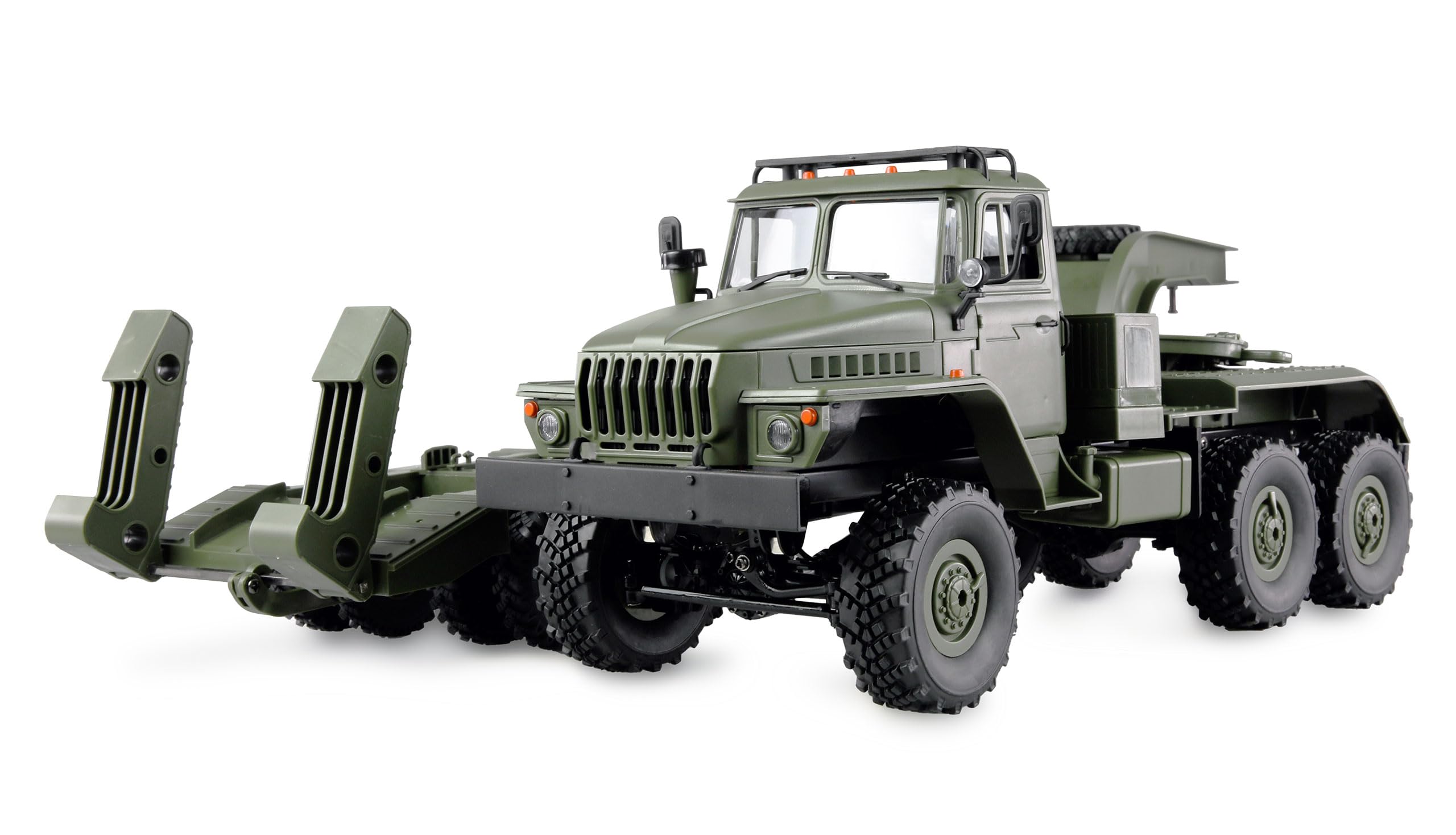 Amewi Ural B36 Militär LKW 6WD mit Tieflader RC ferngesteuert 1:16 RTR, grün