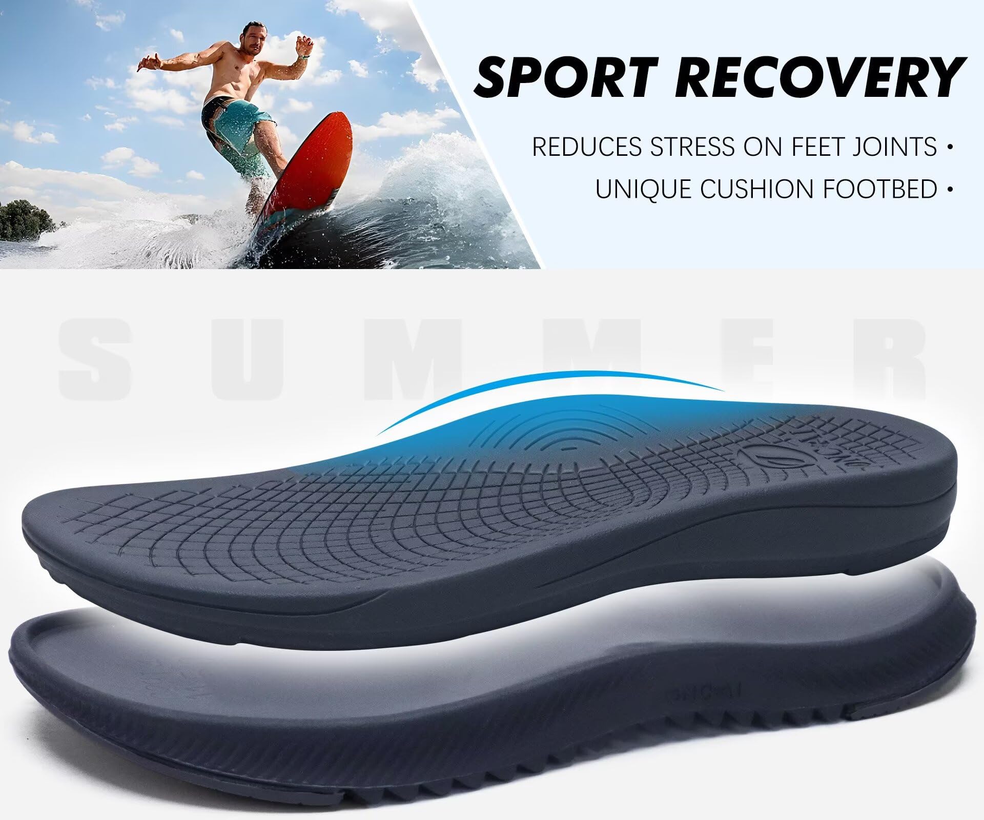 ONCAI Mens Ortopedic Flip Flops Sandali da camminare da uomo con supporto arco Sandalo di recupero sportivo per uomo