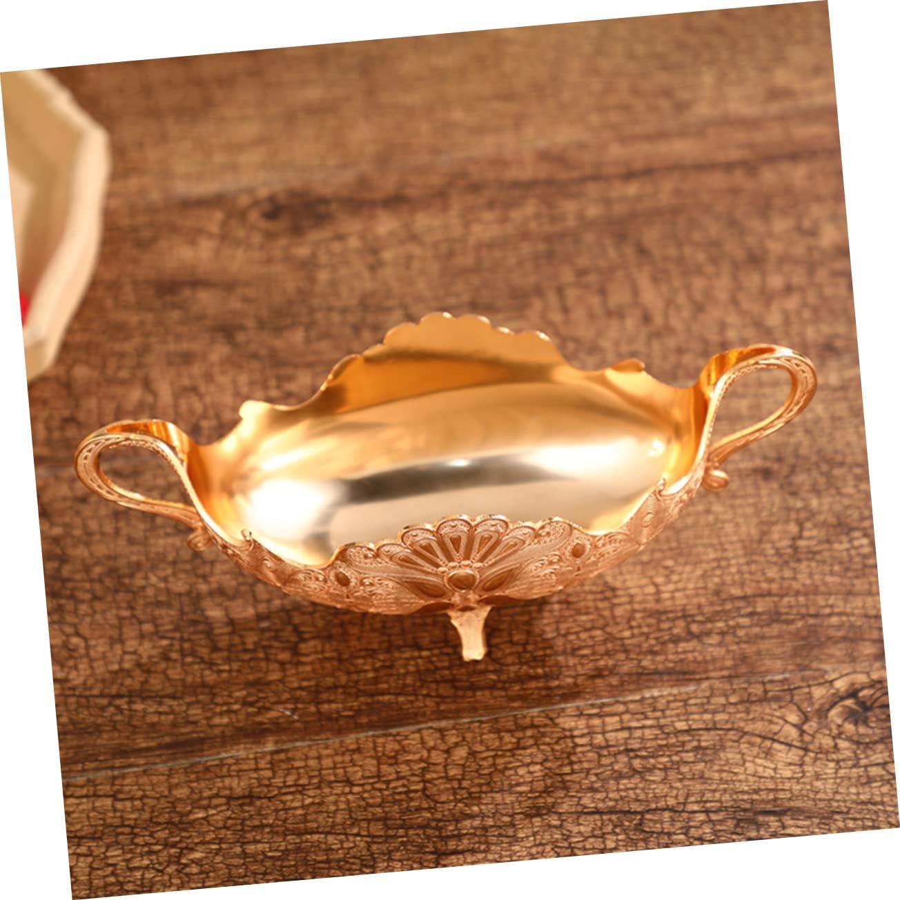 BESPORTBLE Amphora Fruit Bowl End Table Decor Metal Tray Gold Table Decor Vintage Candy Jewelry Tray Cake Storage Dish Cake Decorating Metal Serving Tray Snack Tray Zinc Alloy Food Plate