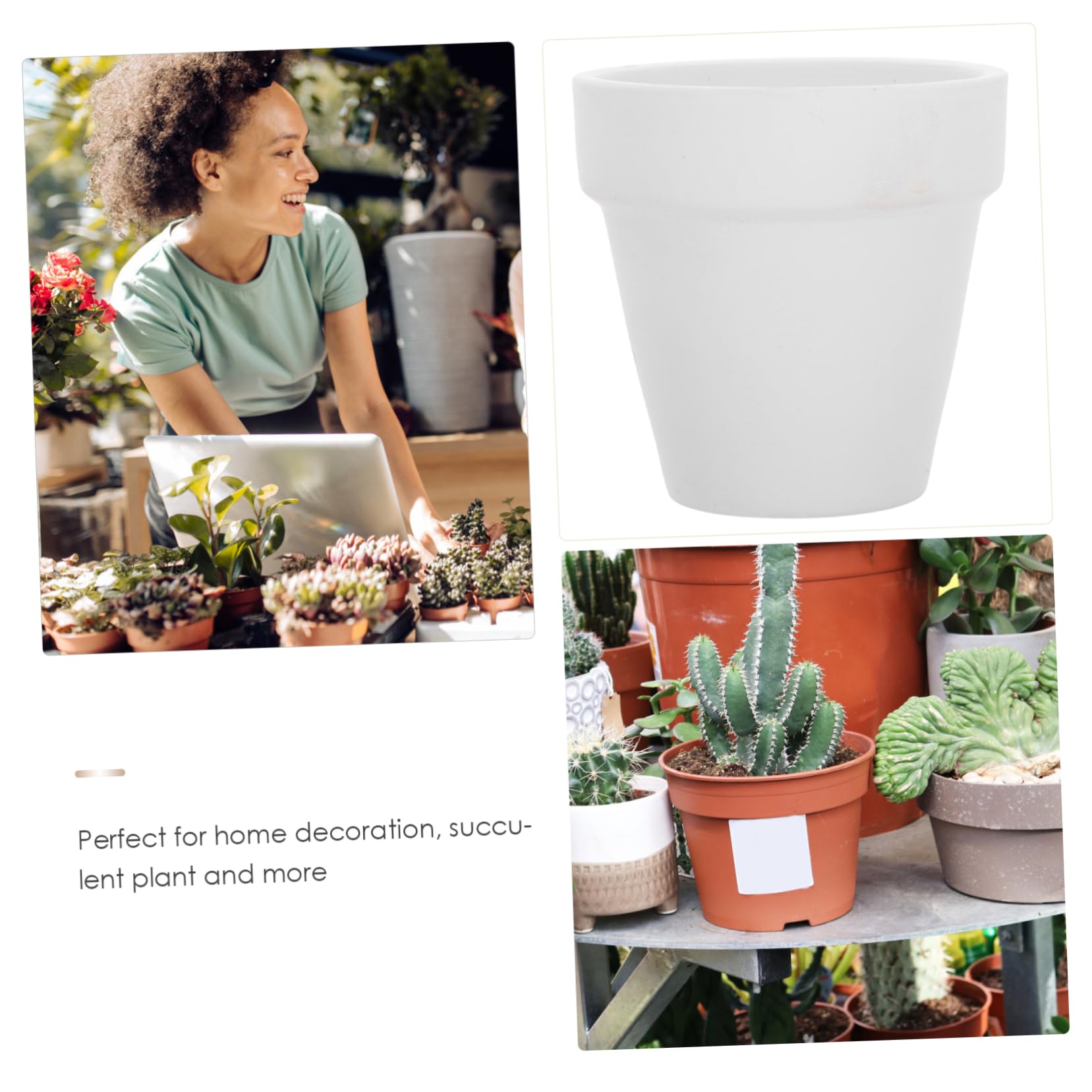 UKCOCO Set da 20 Vasi in Terracotta Bianca Piccoli con Foratura di Drenaggio per Piante Succulente e Cactus, come Bomboniere per Shower e Matrimoni