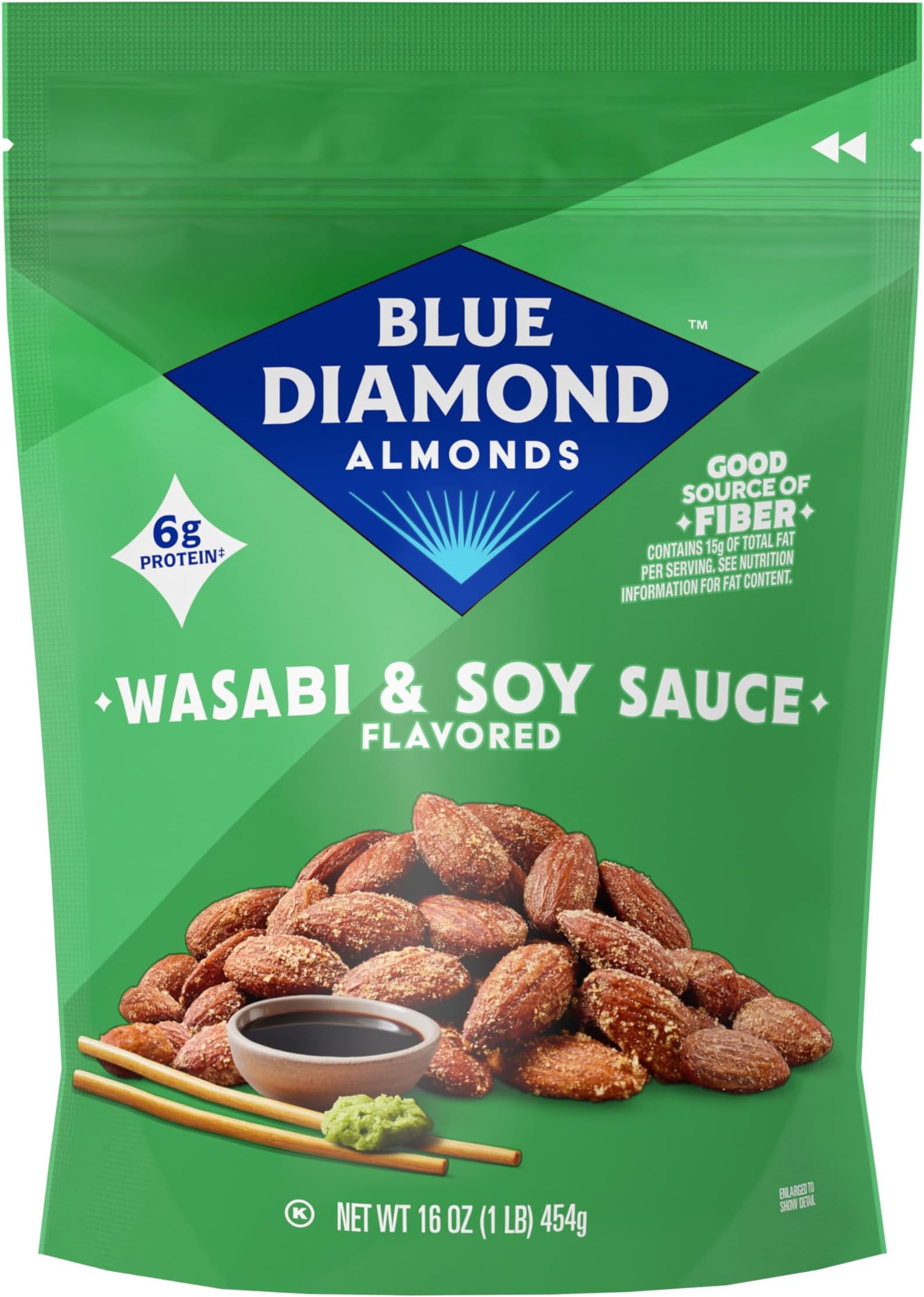 Wasabi & Soy Sauce Flavored Snack Nuts, 16 Oz Resealable Bag (Pack of 1)