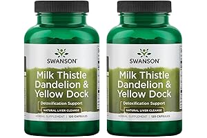 Swanson Swanson Milk Thistle, Dandelion & Yellow Dock Liver Support (2 Pack: 120 Capsules Each)