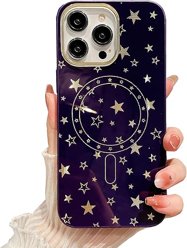 ZCDAYE Magnetic Case for iPhone 13 Pro Max, Mystery Pentagram Star Pattern Phone Case Compatible with Magsafe, PC Back TPU Bumper Shockproof Cover