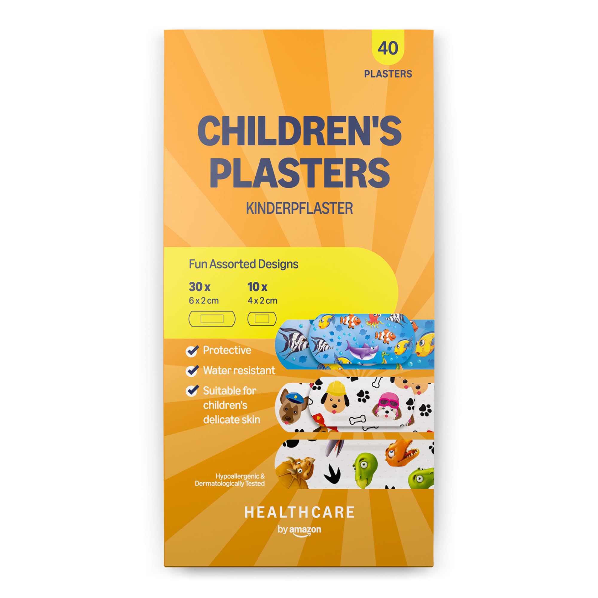 Healthcare By Amazon Children's Plasters 40 Plasters (Previously a Amazon Basic Care brand, same product)