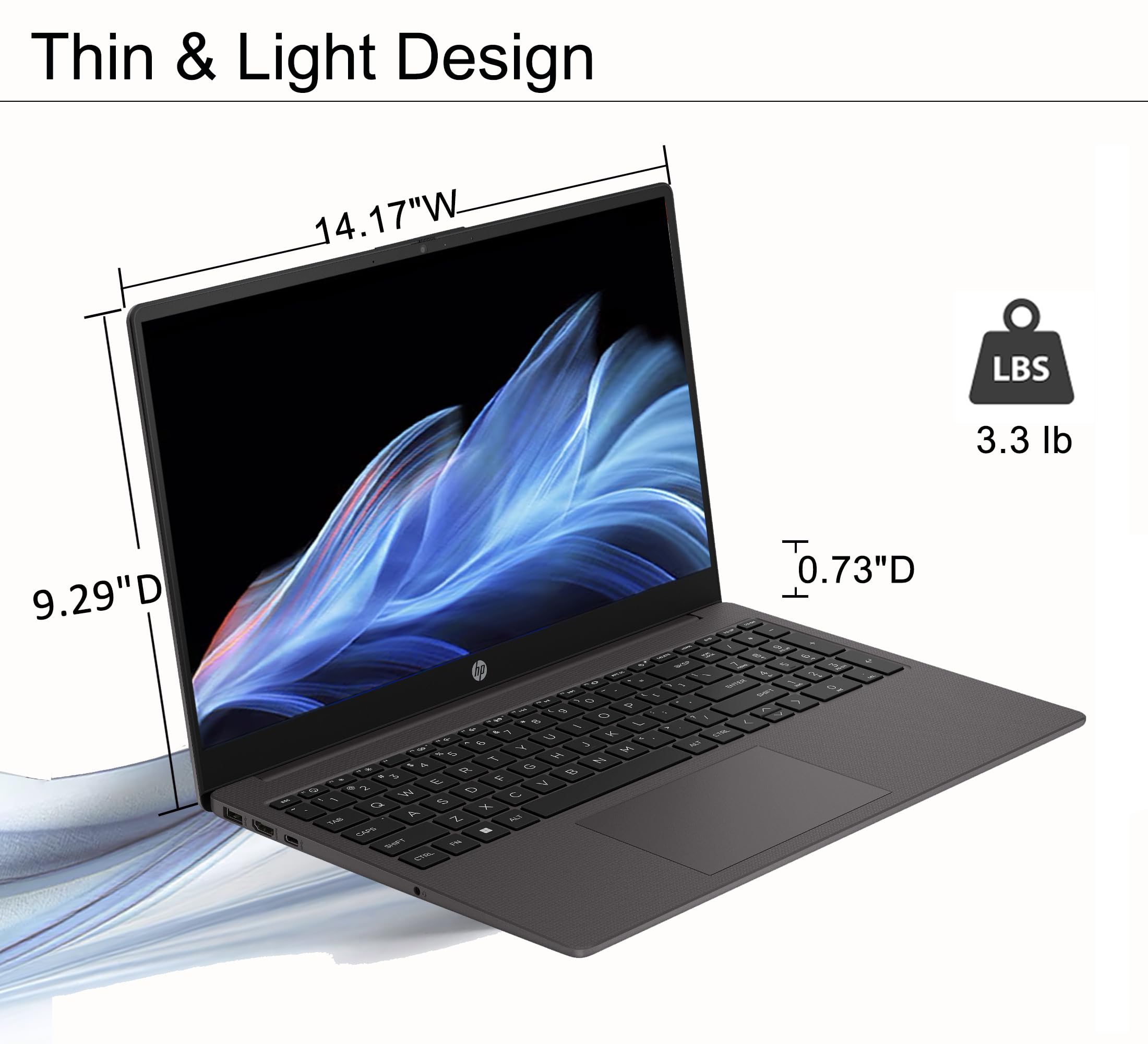 HP 255 G10 Business Laptop (15.6" FHD Anti-Glare, AMD Ryzen 7 7730U (> Intel i7-1355U) 16GB RAM, 512GB SSD) for Home, Student, Military Grade, Webcam w/Shutter, Numeric Keypad, Wi-Fi 6, Win 11 Pro